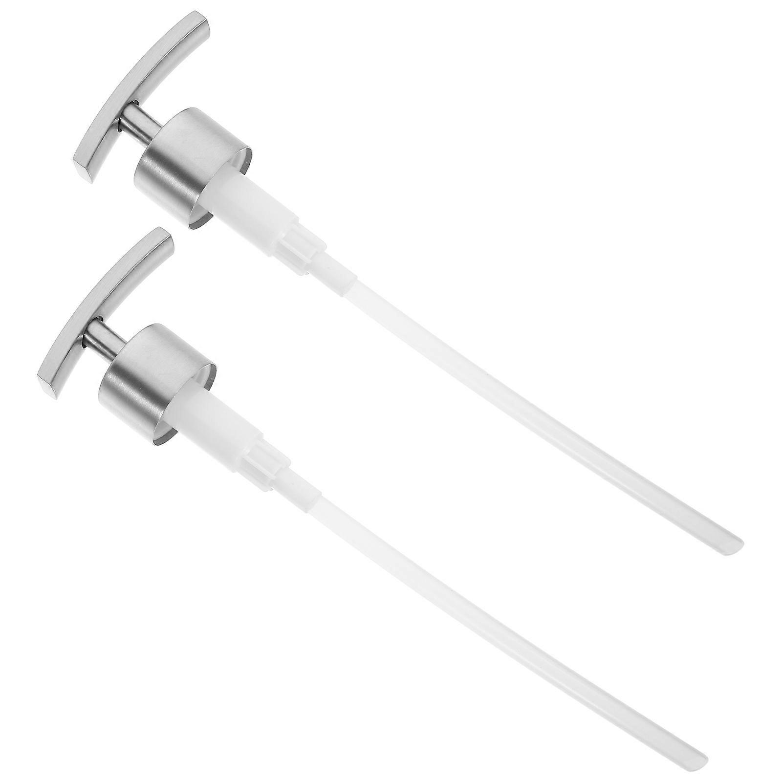 Stainless Steel Lotion Dispenser Pump Heads Replacement for Shampoo & Soap Bottles – Refillable with Tube for Standard Openings