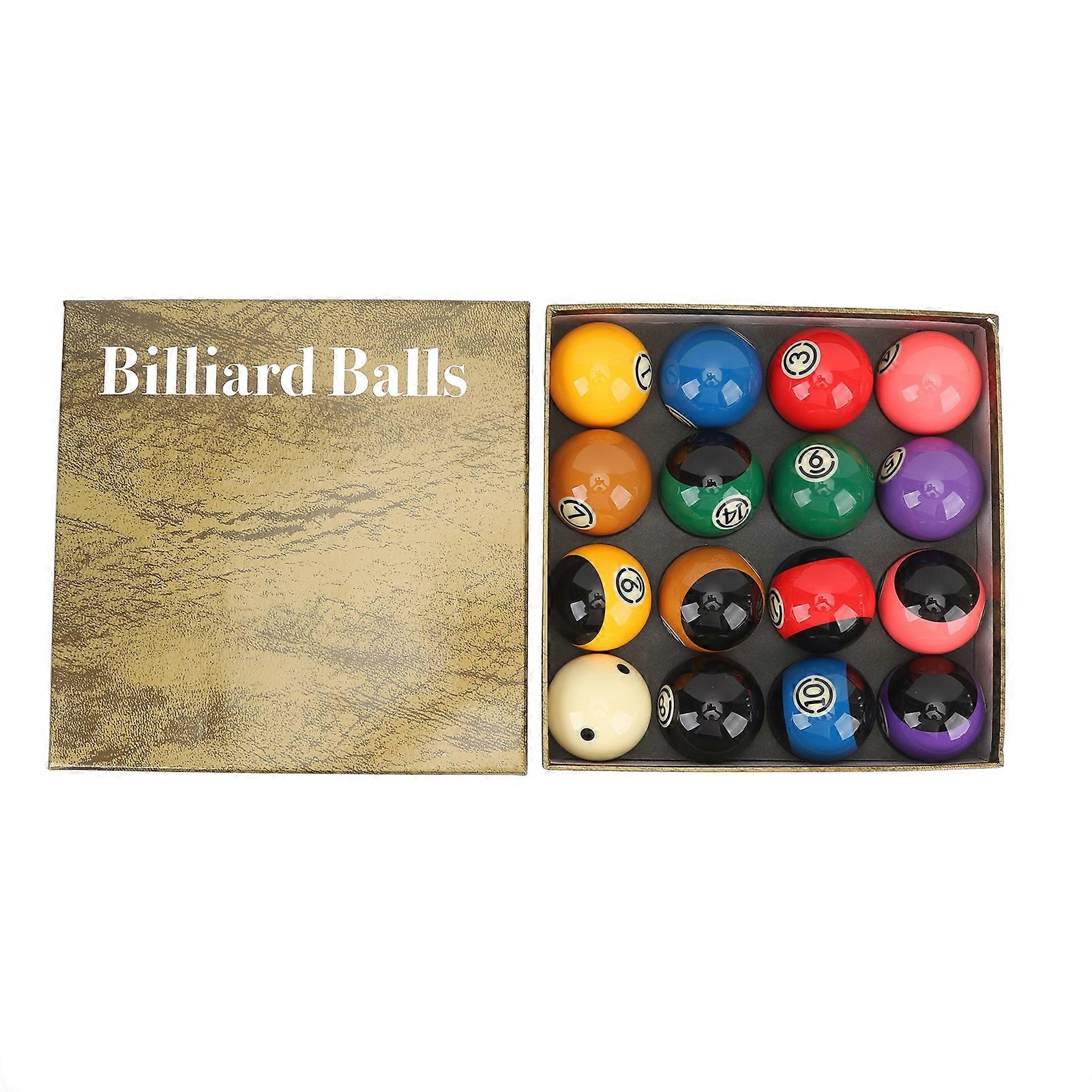 Billiard Balls Resin High Friction Resistance Professional TV Style Pool Balls Set for Tournament Practice 2.25in