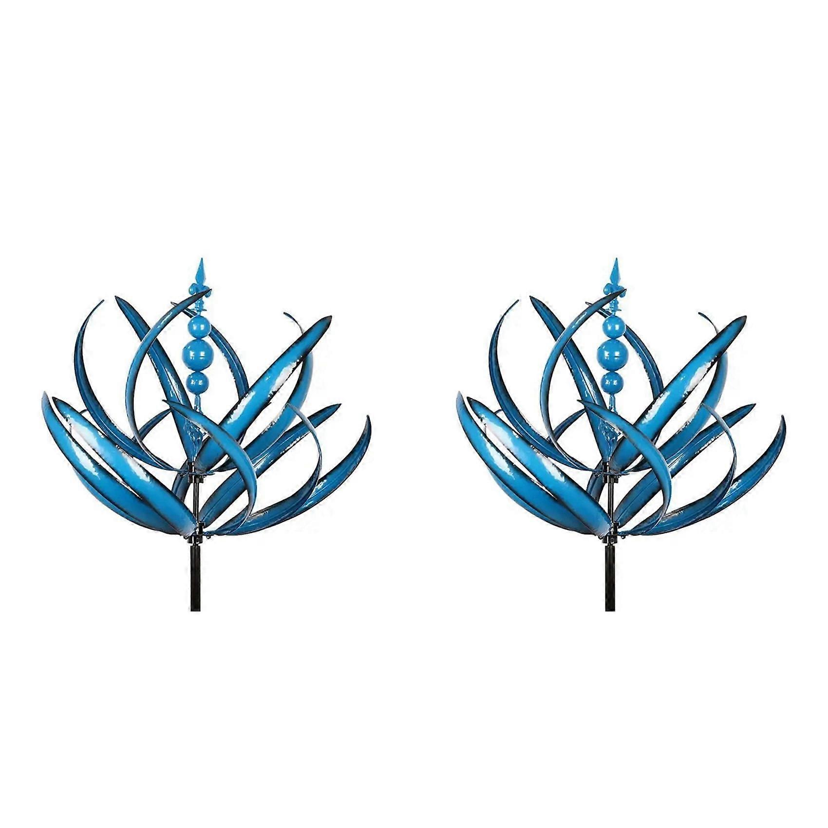 3D Wind Powered Sculpture Lawn Metal Wind Solar Spinners,B
