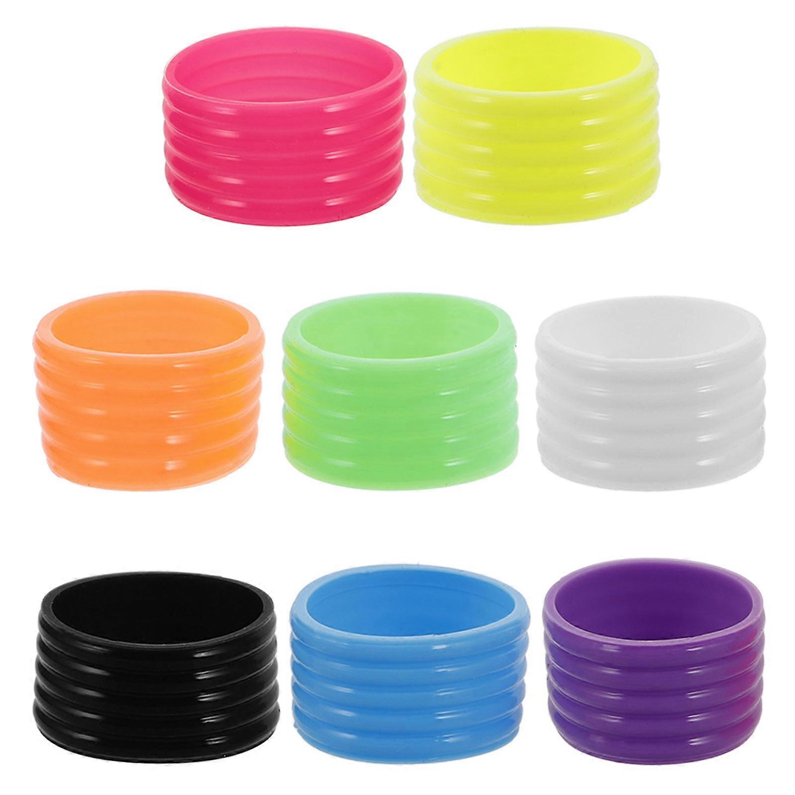 Silicone Tennis Racket Grip Ring Overgrip Protector Sweat Absorption Non-Slip Enhanced Grip 8Pcs