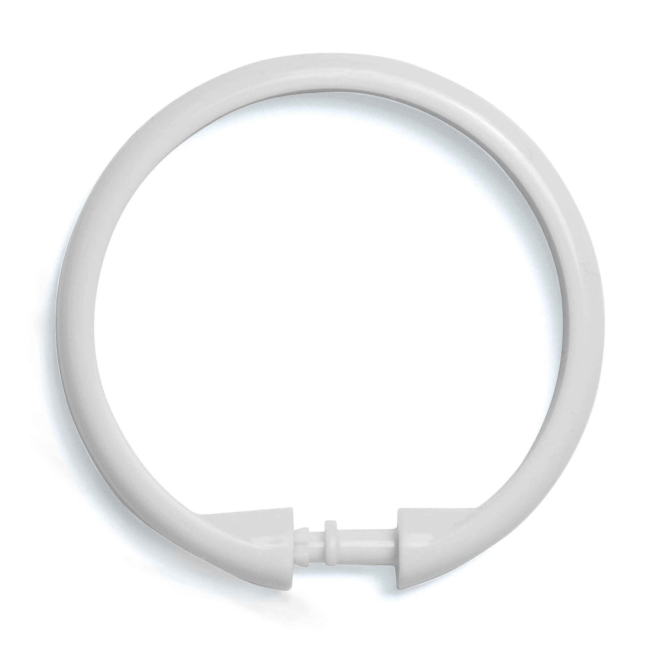 12 rust-resistant plastic shower curtain rings