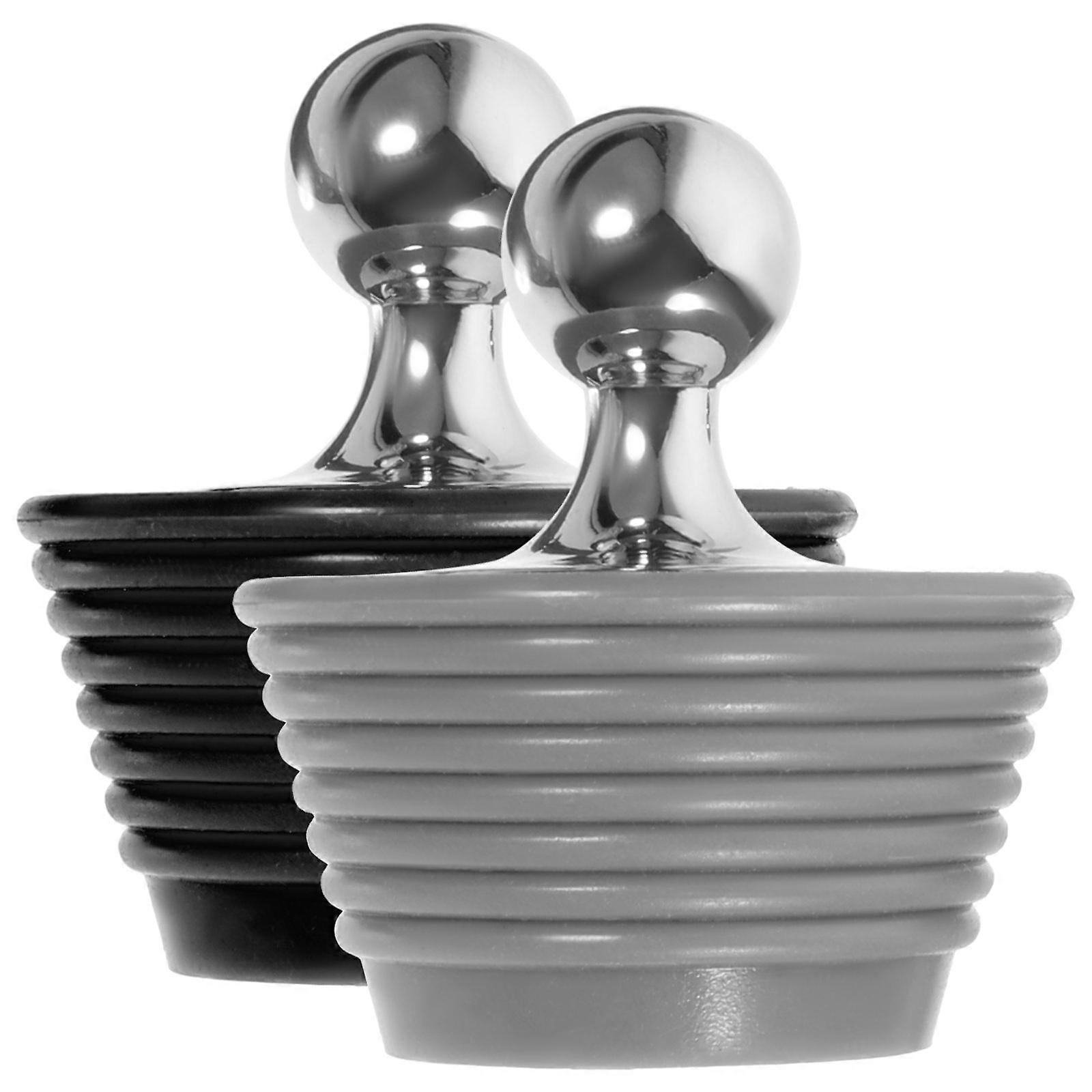 Bathtub Drain Stoppers Bathtub Stopper Plug Kitchen Sink Stopper Drain Cover Round Shape Simple Design Zinc Alloy 2Pcs