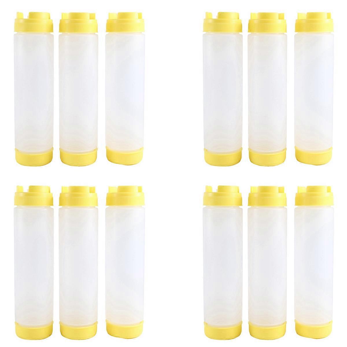 16Oz Inverted Plastic Squeeze Bottles, Refillable Tip Large Valve