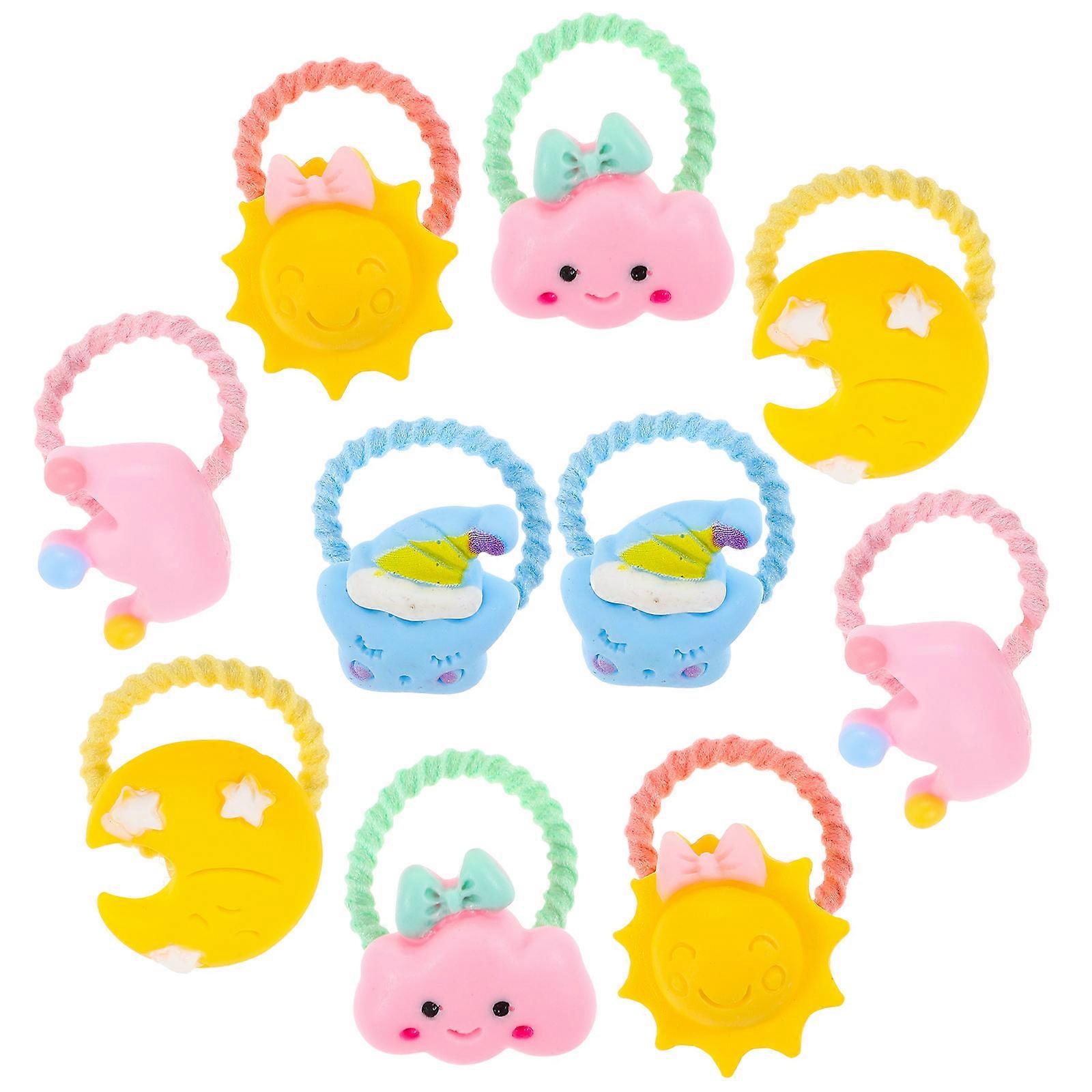 Kids Scrunchies Hair Accessories for Girls Daily Use Cute Design Assorted Color 10Pcs