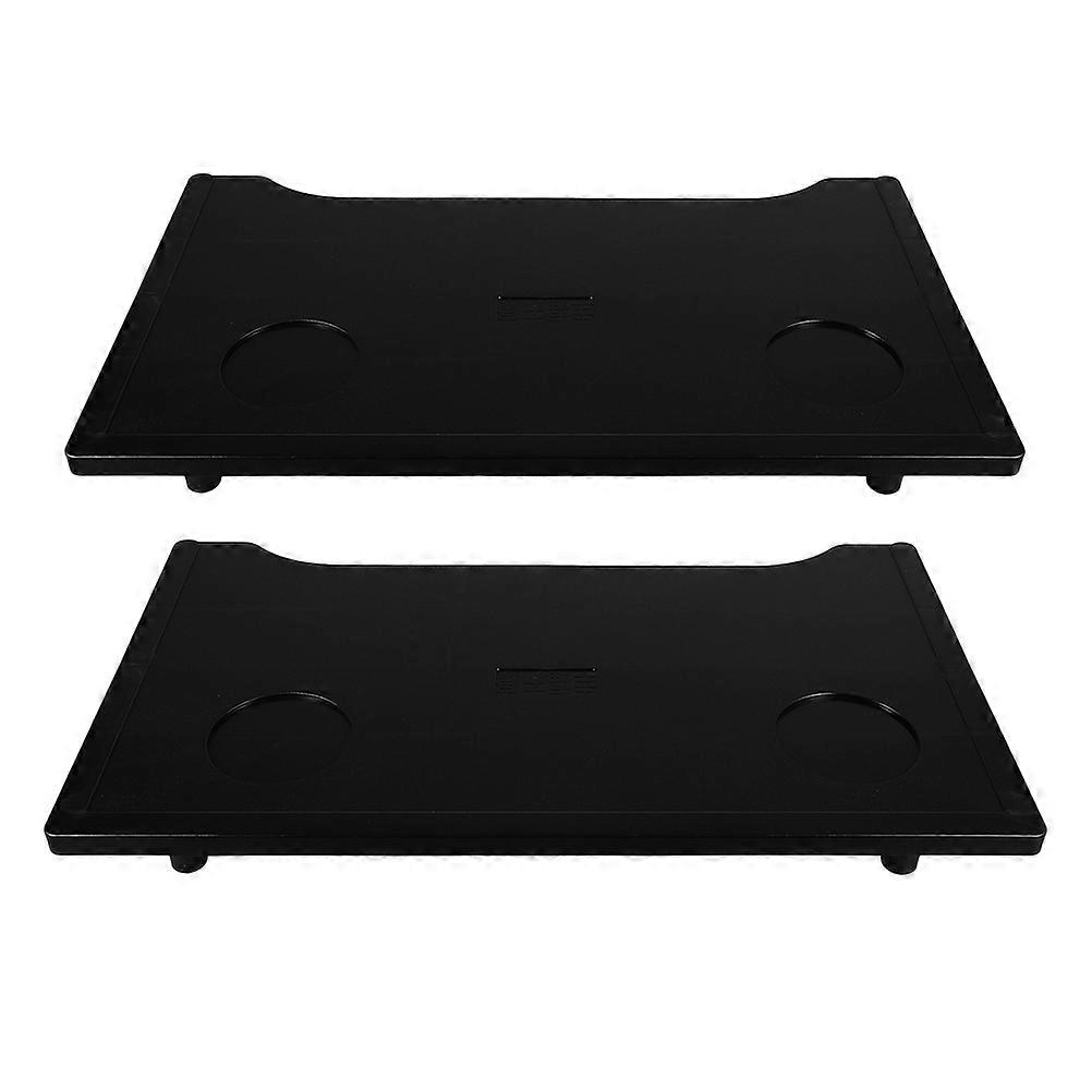 Wheelchair Dining Table With Cup Holders Removable Foldable 52.00X30.00X1.20CM Black 2Pcs