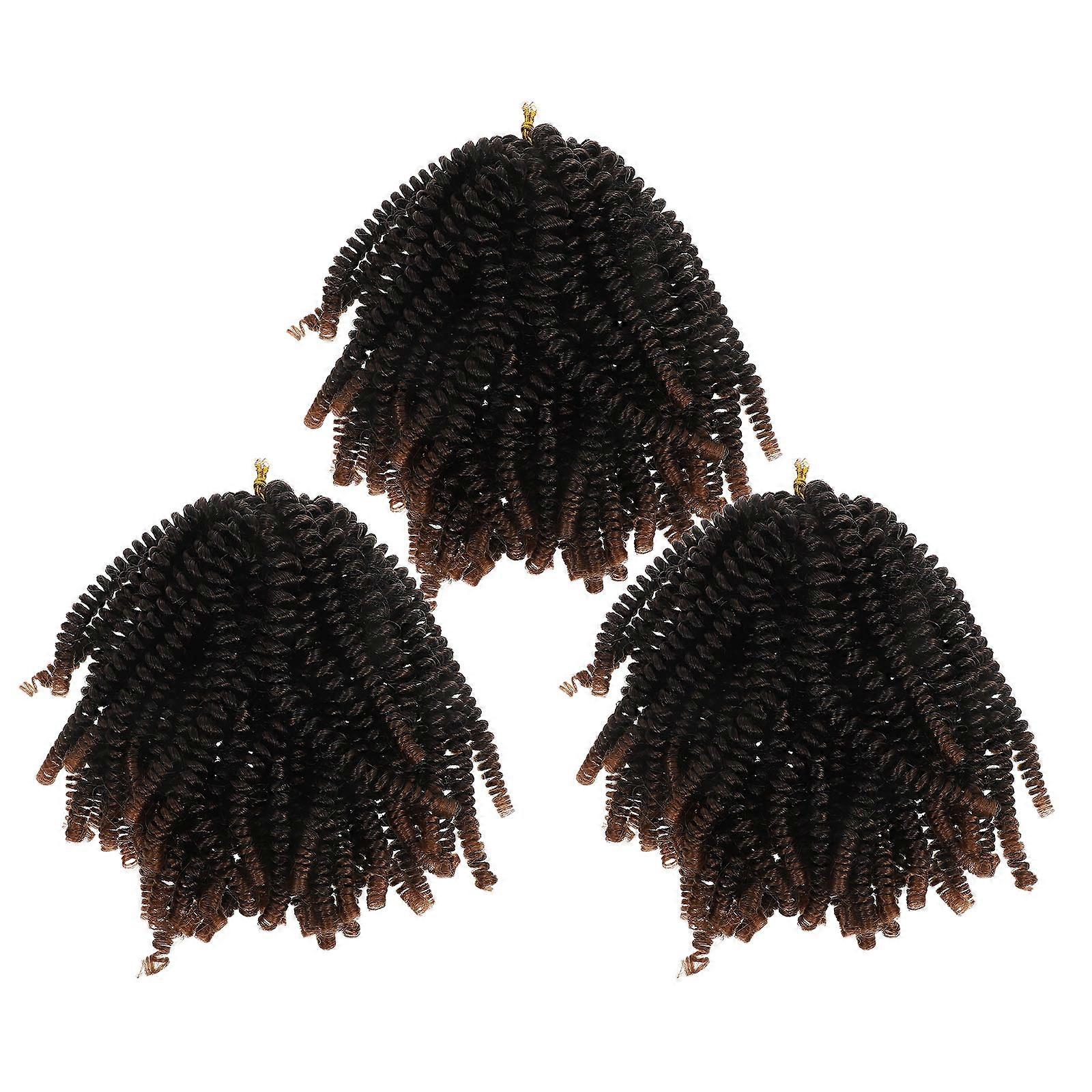 Braids Twist 8 Inch Dark Brown Spring Twist Hair Extensions For Women Lightweight Comfortable For Daily Wear And Special Occasions 3 Sets