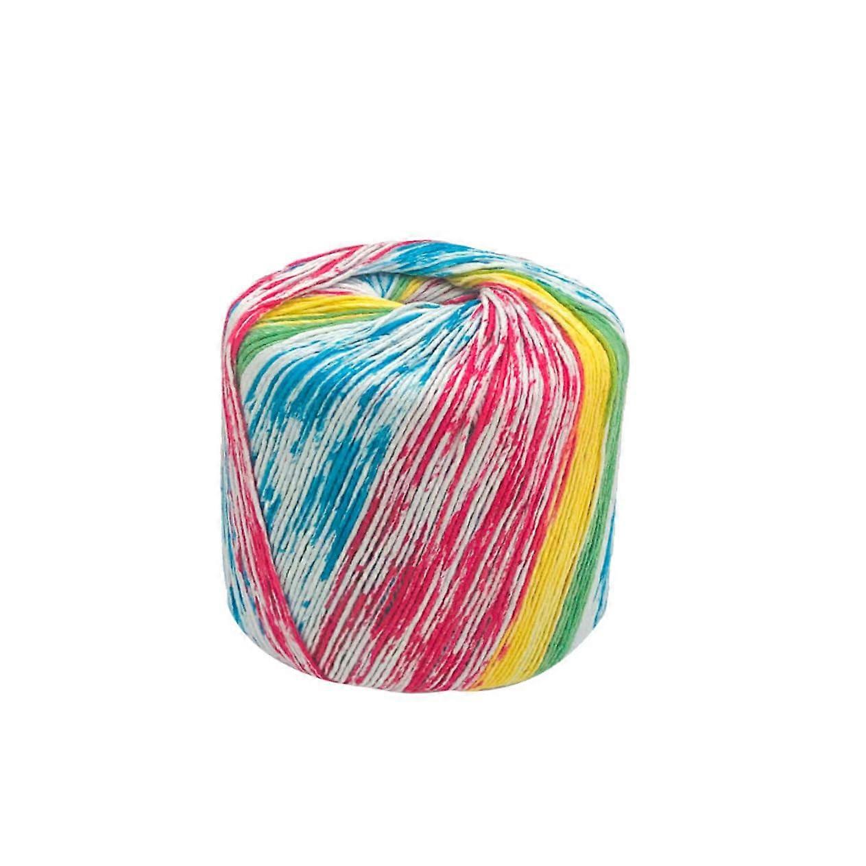 Colored Cotton Crochet Yarn Roll with Ombre Effect, 100% Cotton, Neon Yarn for Knitting and Crocheting Projects