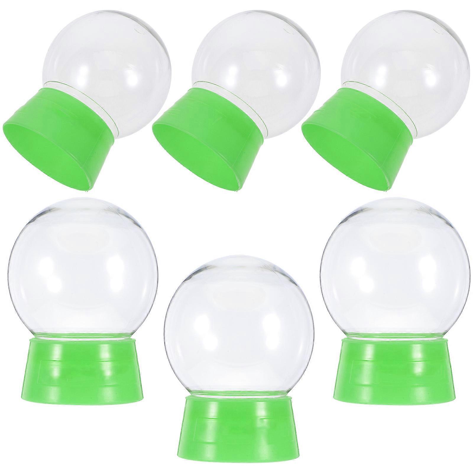 6pcs Plastic Snow Globe DIY Kit – Transparent Sphere for Crafting, Home Decor, Water Snowflake Display and Creative Projects
