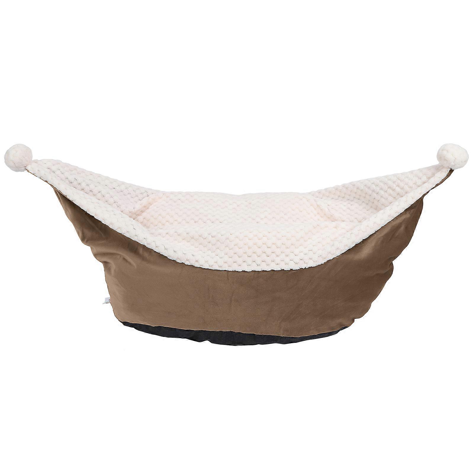 BoatShaped Pets Sleeping Nest Warm Soft Punny Dogs Sleeping Playing Resting Bed(Coffee )