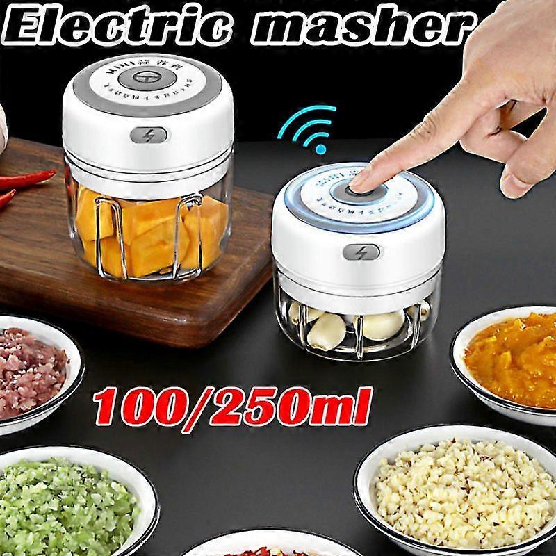 Upgraded Smart Electric Mini Food Garlic Vegetable Chopper Meat Grinder Crusher Press for Nut Fruit Rechargeable Onion Multi-function Processor Kitche