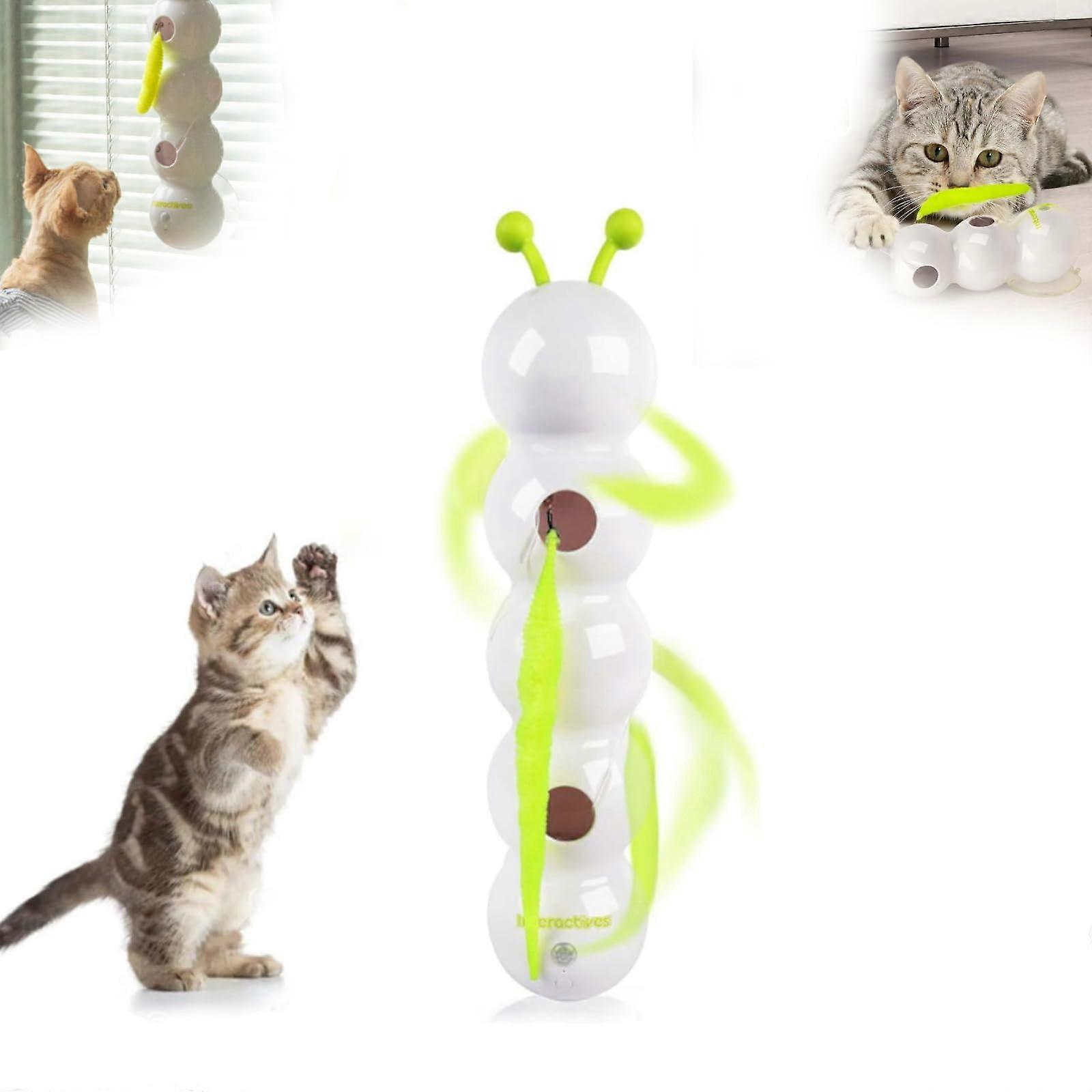 Caterpillar Smart Cat Toy, Upgraded Moving Bug Toy with Suction Cup