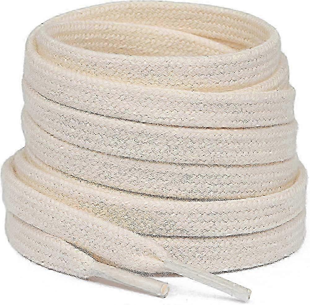 2 Pairs of Flat Shoelaces Made of 100% Cotton.8 Mm Wide Tear-Resistant Shoelaces