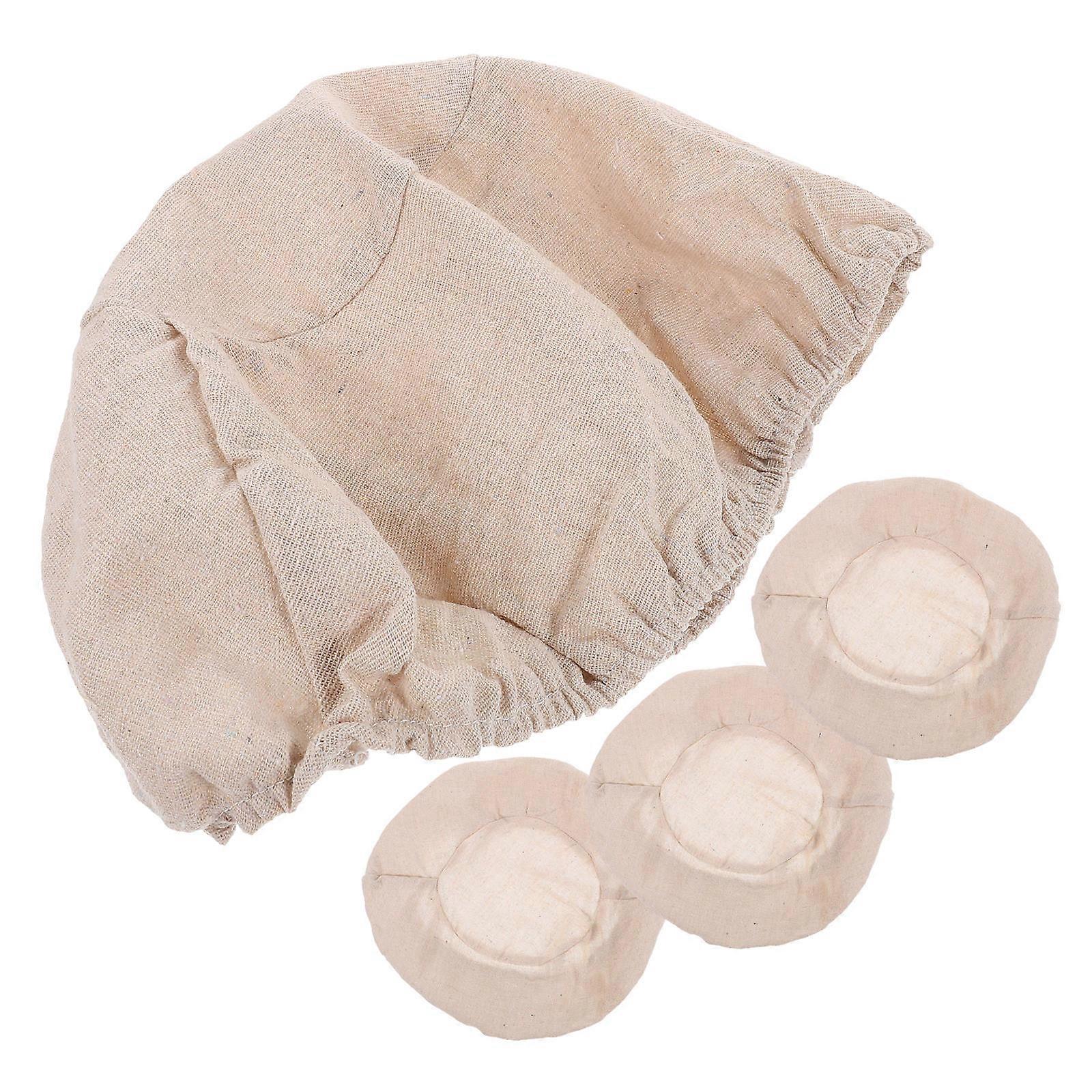4pcs Sourdough Bread Proofing Cover Liner for Round Dough Baskets – Washable Baking Supplies for Fermentation