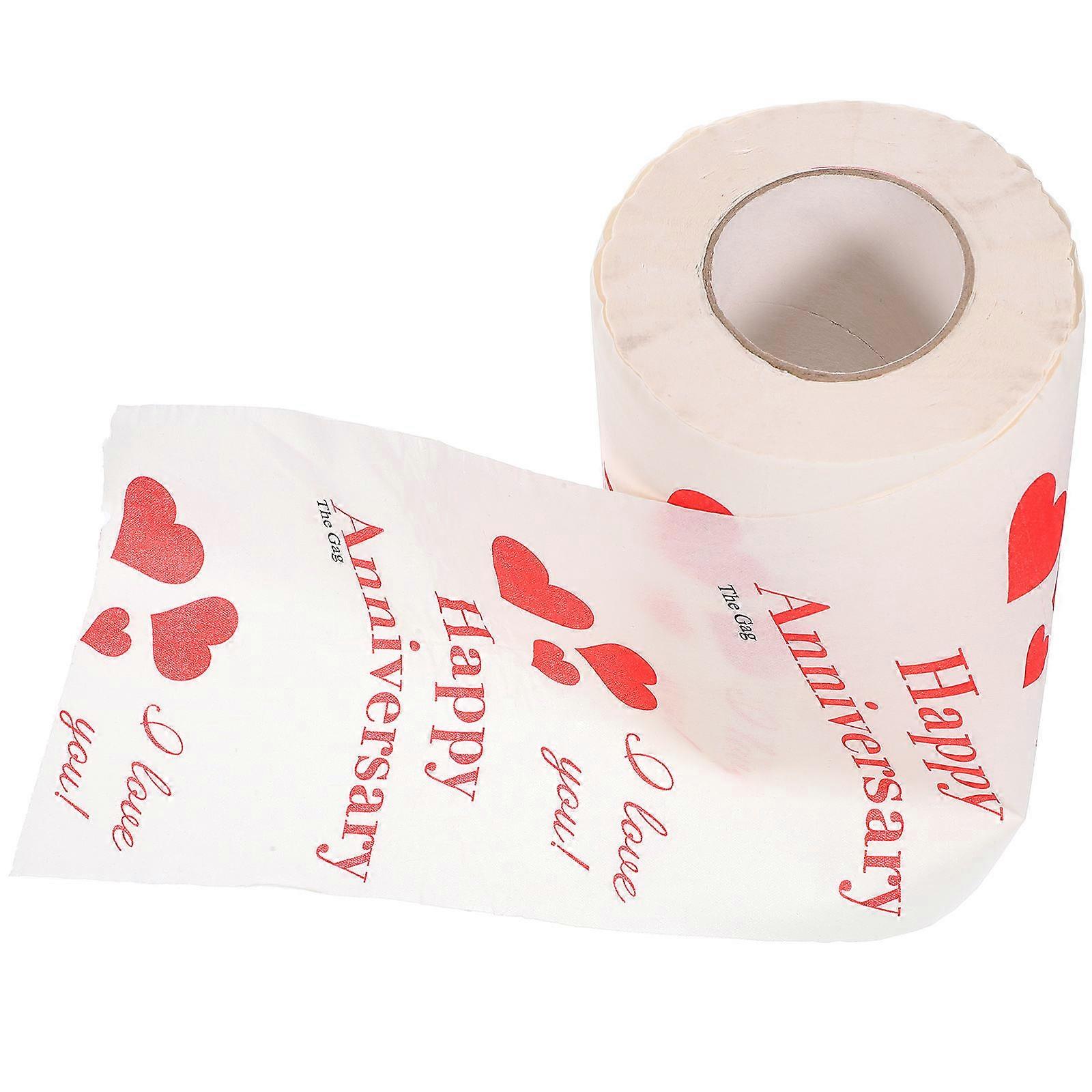 Valentine's Day Decorative Toilet Paper Roll Soft Printed Bath Tissue for Party Decorations and Table Settings