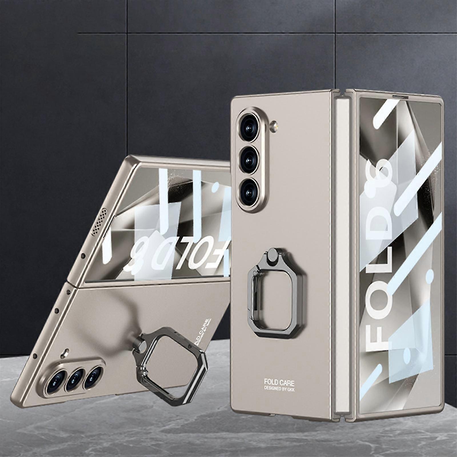 Compatible with Samsung Galaxy Z Fold 6 Case with Ring Holder 360Rotate, Ultra-Thin Slim Shockproof Scratch Resistent Kickstand Ring Stand Cover Case