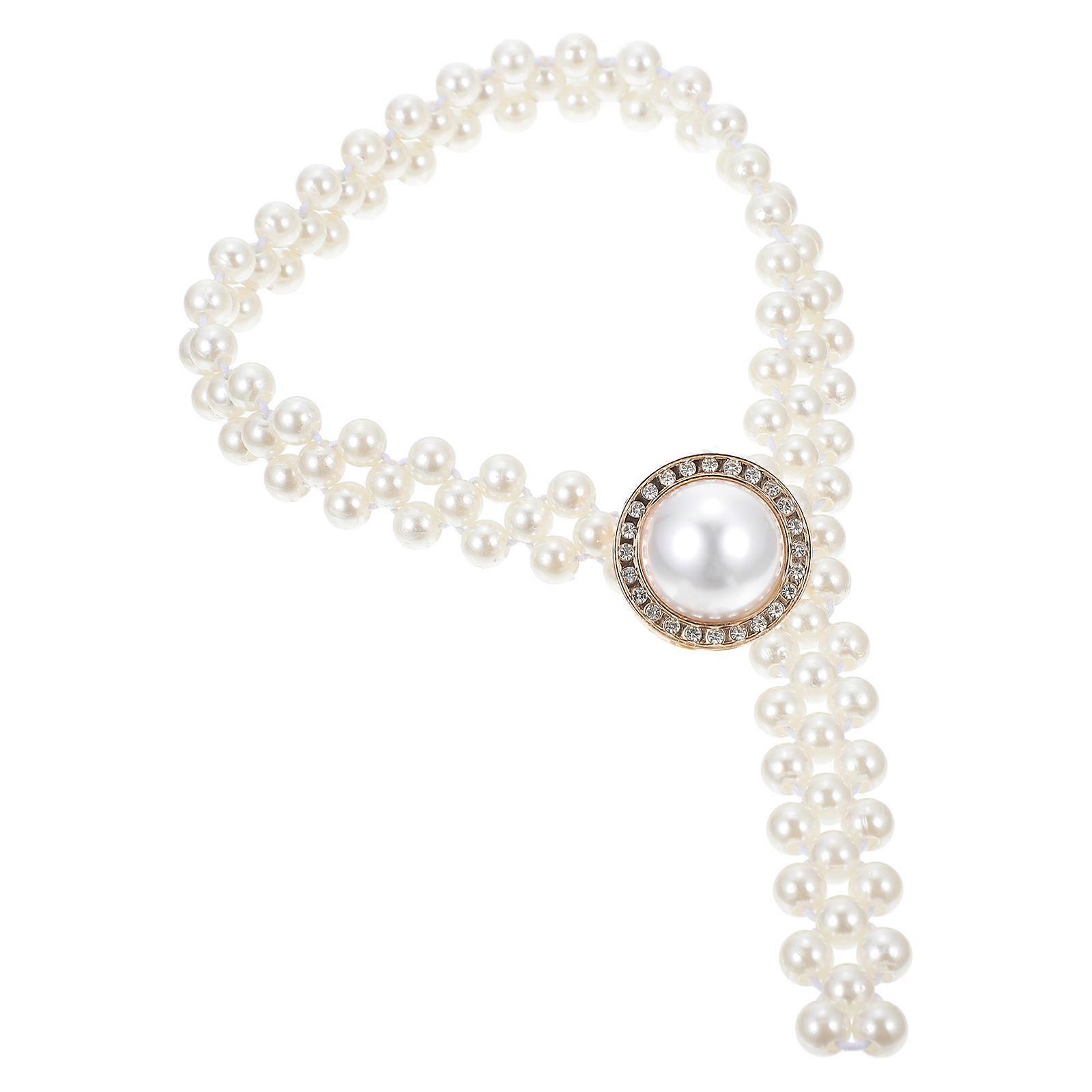 Elastic Belts Curtain Holders Pearl Design For Studios Offices 2Pcs