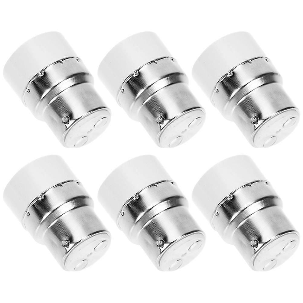 6pcs Durable Copper Socket Adapter Converter for Chandelier Lamps – Heat Resistant Light Bulb Base Converter for Home, Office, and Workshop Use