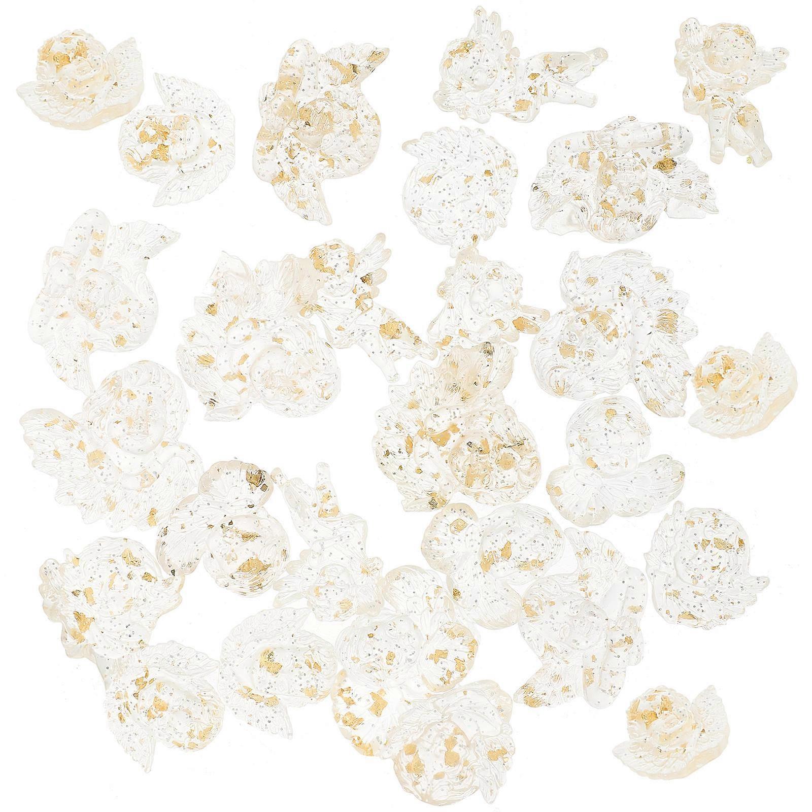 24pcs Vintage Angel Flatback Resin Charms for Phone Case DIY Decoration, Miniature Craft Accessories for Creative Personalization