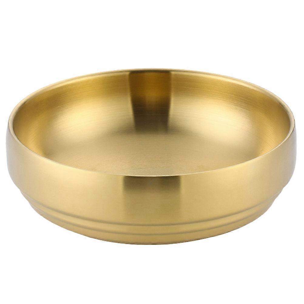 Stainless Steel Mixing Bowl, Double Layer Insulated Noodle Bowl for Rice, Salad, Soup, Ramen, Golden