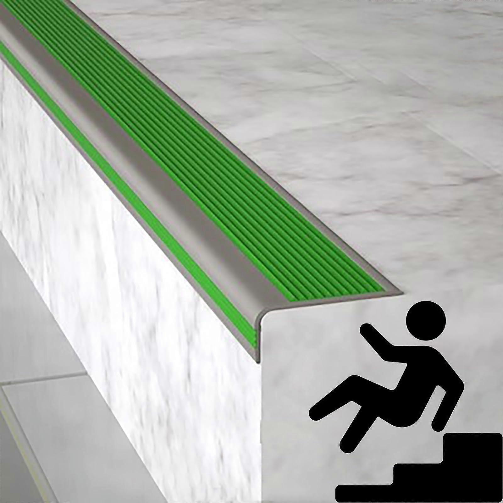 Nonslip rubber stair edge, PVC corner molding, green 5*2.5cm*10m