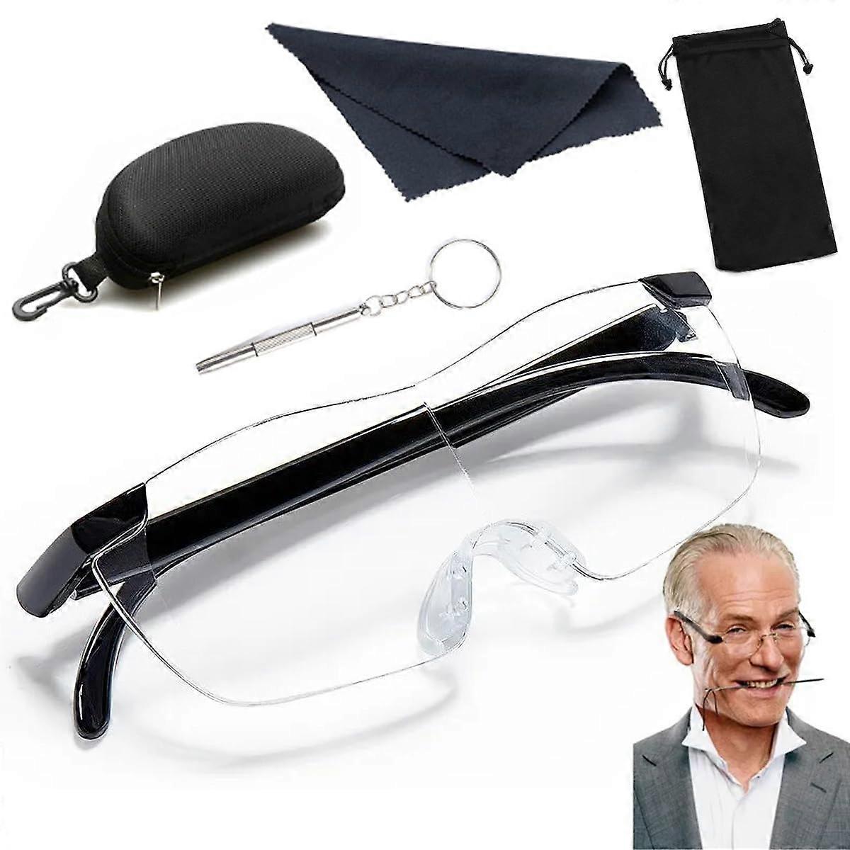 Magnifying Glasses for Glasses Wearers, 300% Magnifying Reading Glasses AntiBlue Light