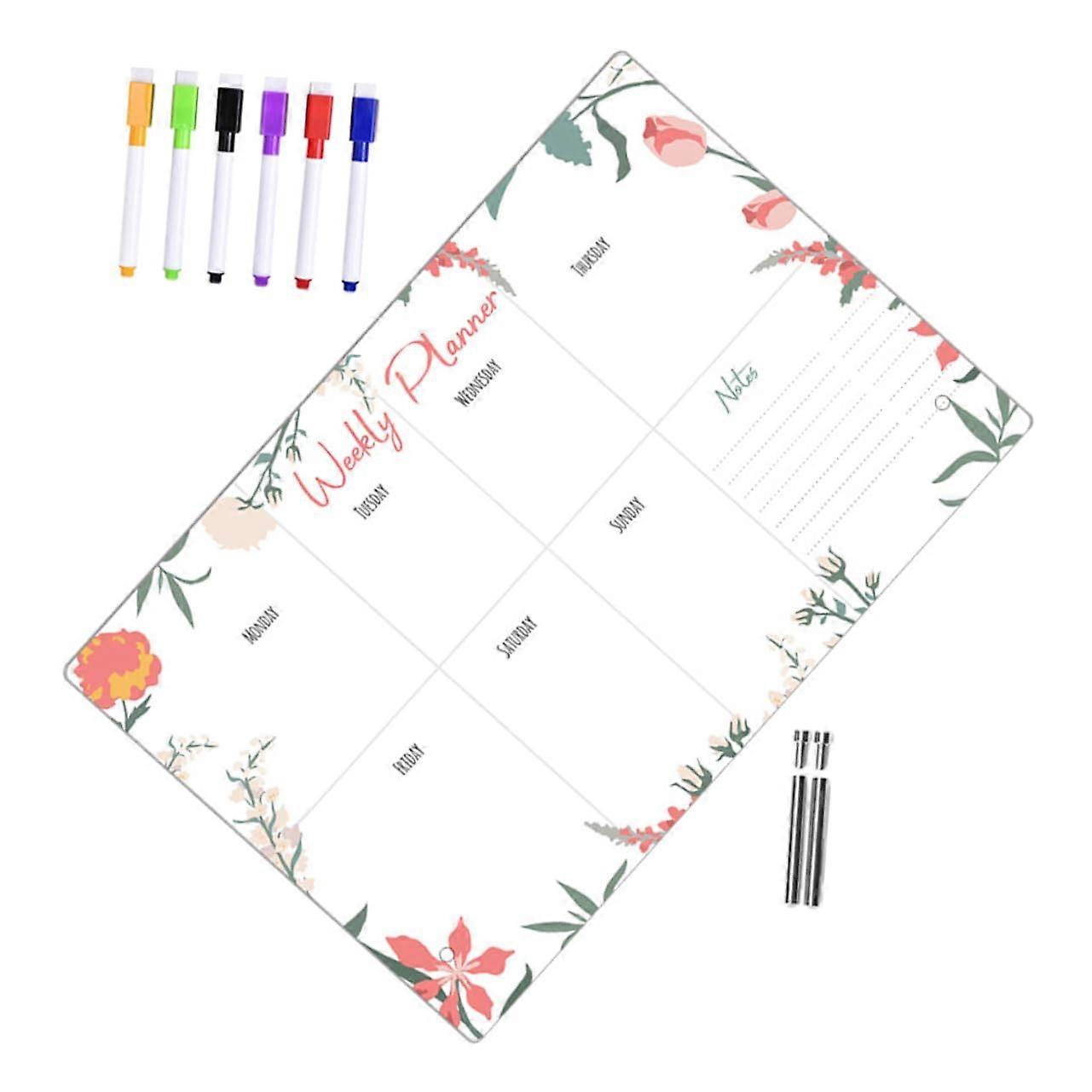 1Satz Acrylic Whiteboard for Desk, Dry Erase, Durable Memo Board for Office, School, and Home, Includes Pins and Markers, Flexible Use