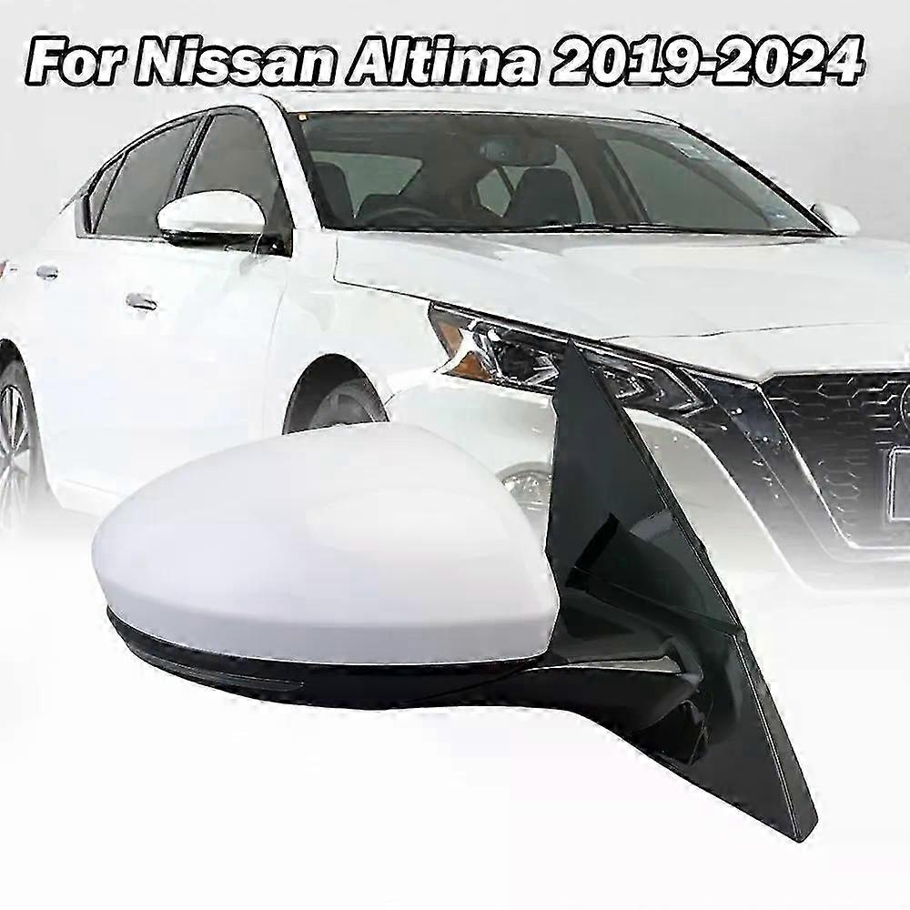 5 Wires Side Door Mirror Assembly Fit For Mirror Nissan Altima 2019-2024 Primer White Without Heated Wing Mirror Car Accessories