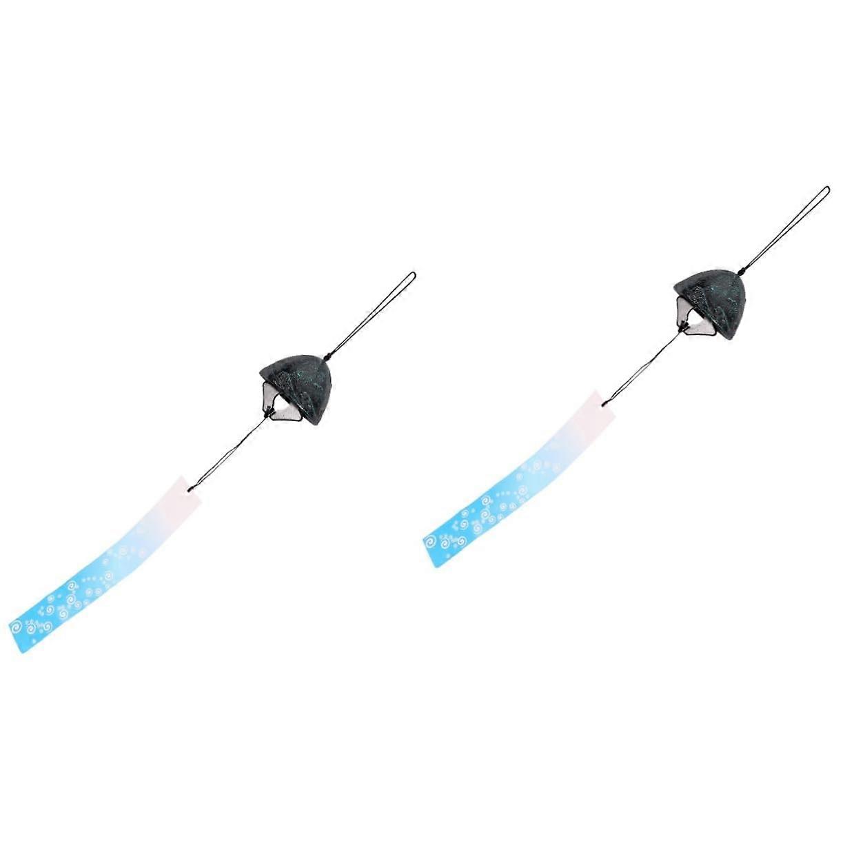 Japanese Wind Chime 2 Pack - Hanging Garden Decor Wind Bells for Remembrance, Feng Shui Metal Windspinners, Home and Auto Use