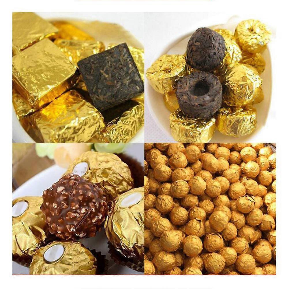 Tinfoil Paper Candy Wrapping Golden 8x8cm Dustproof For Baby Shower 800Set