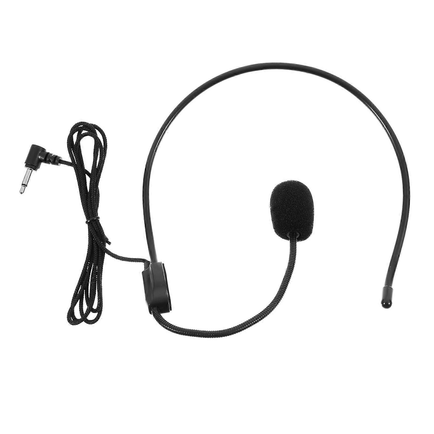 Microphone Conference Headset with Adjustable Earphones, Rotating Design, Black Sponge Ear Pads, Compatible with All Devices