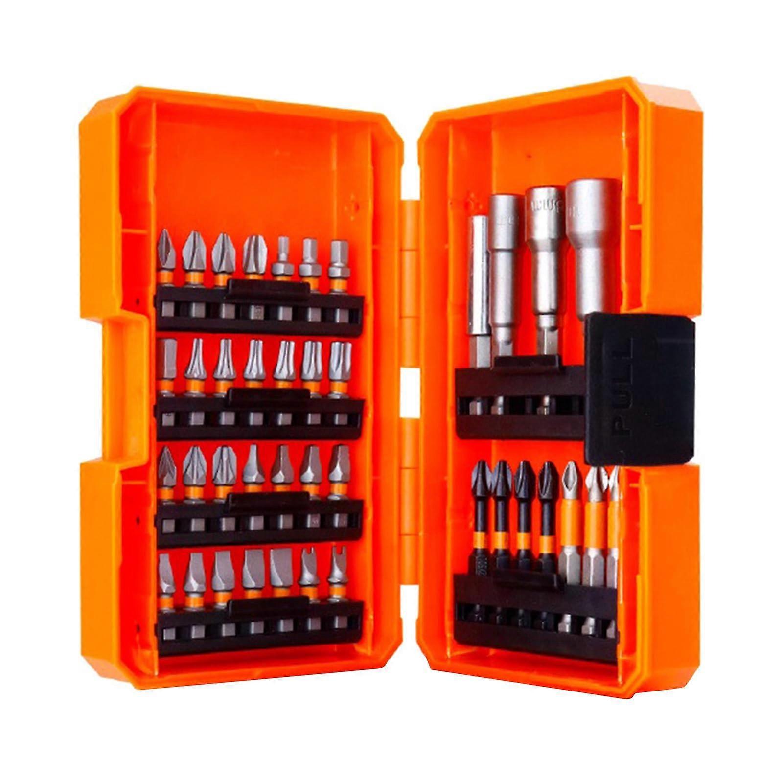 39Piece MultiPurpose Screwdriver Bit Set with Socket Wrench and Extension Bar for Various Home Projects
