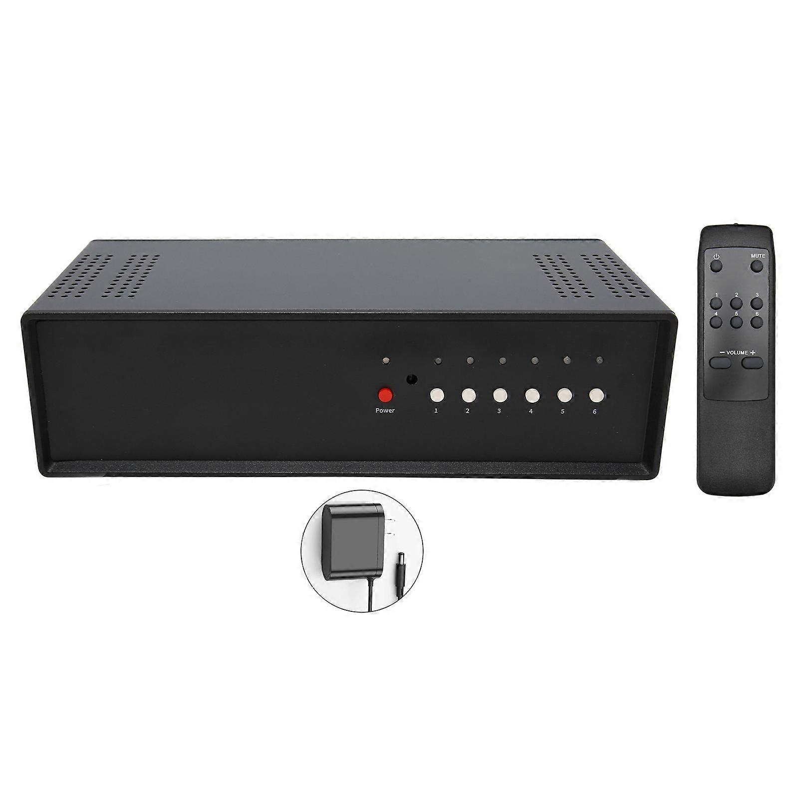 Dual Channel Speaker Switcher: 4 In 2 Out, 500W, Remote Control, Seamless o, US Plug