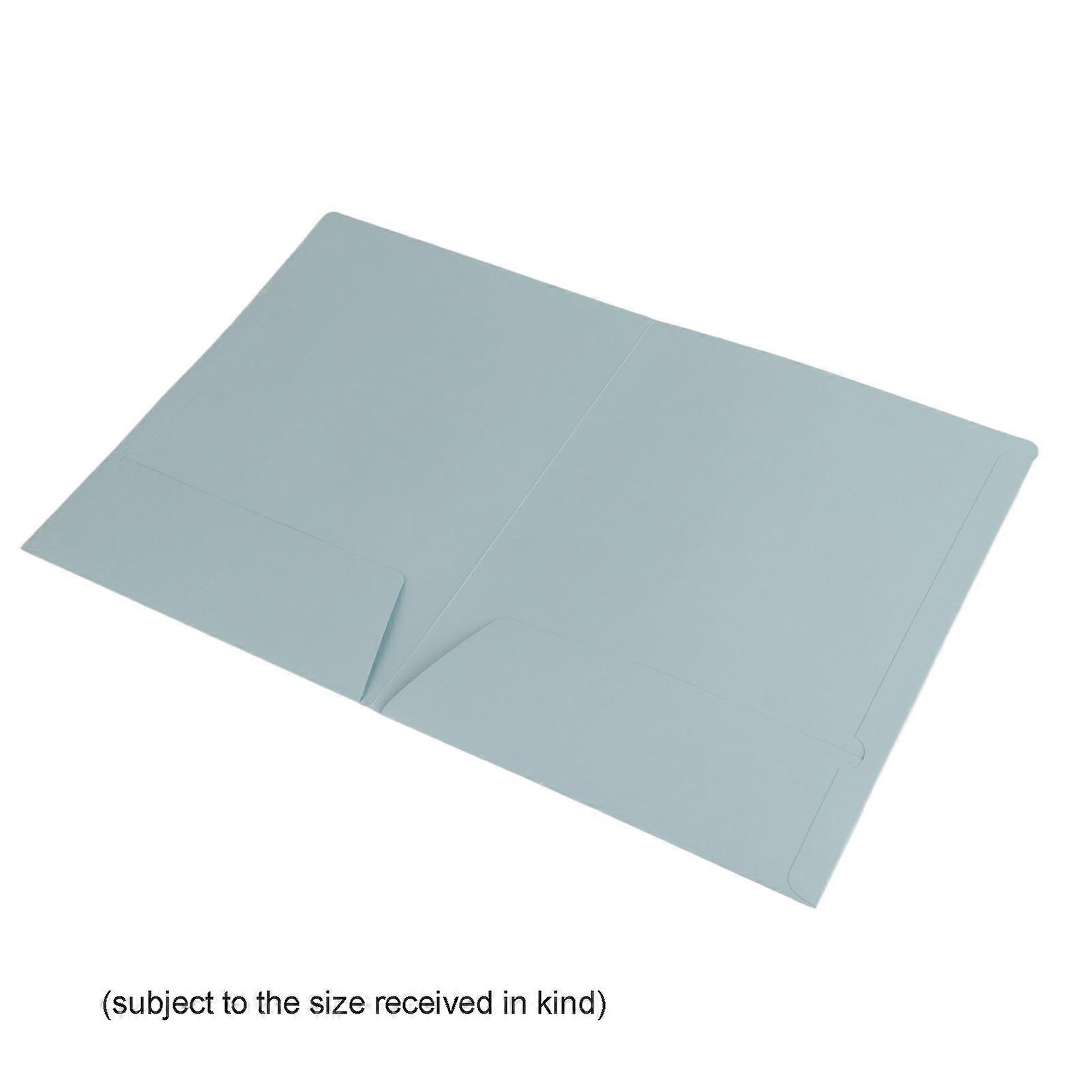 Pocket Folder L Shaped Folder Bevel Design Built in Pocket Convenient Put Paper FolderDouble Plug Sky Blue