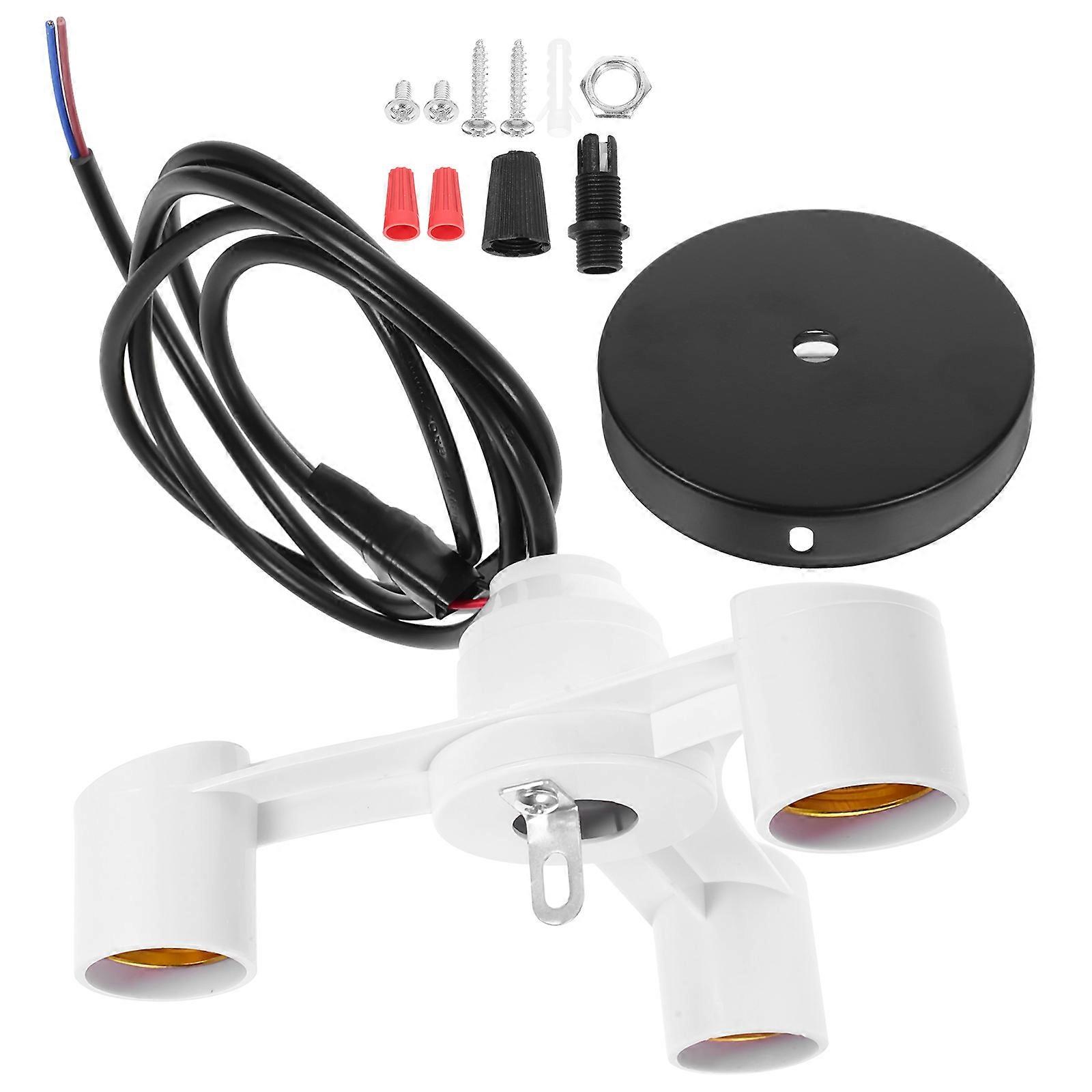 Modern White E27 Conversion Lampholder with Three Ends for Home Lamp Use and Ceiling Accessories Compatibility