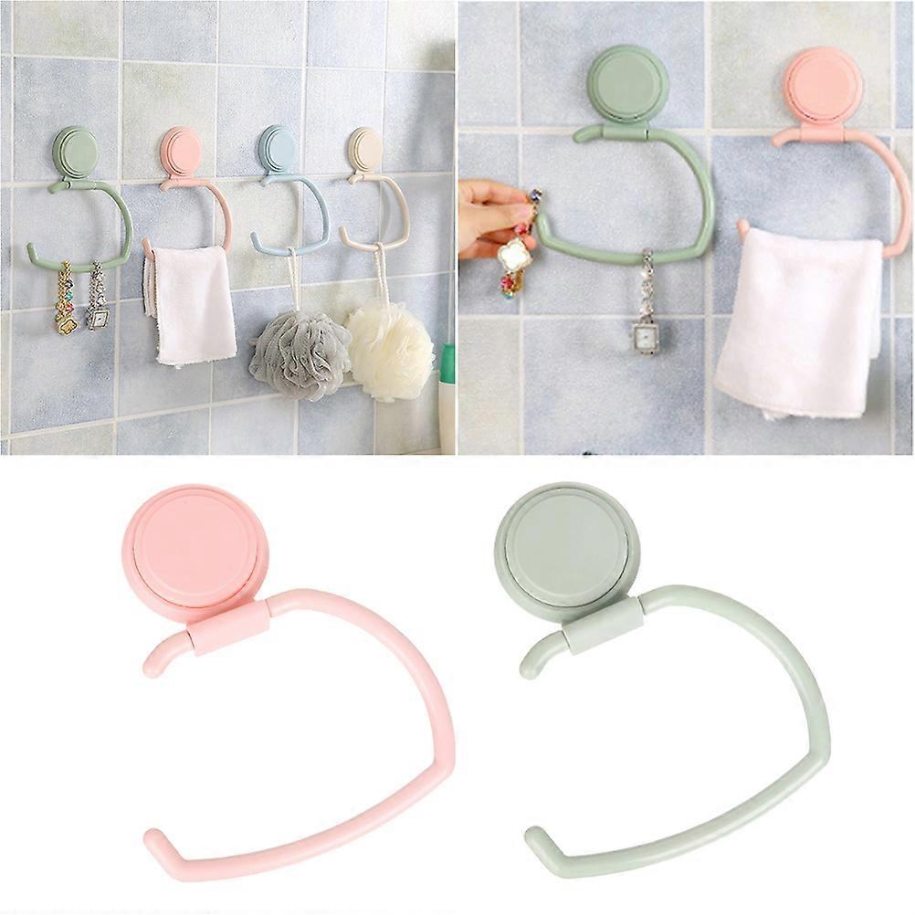 Seamless Hooks for Bathroom with Premium PP Material Wall Mounted Suction Cup Hooks Assorted Color 2 Pcs