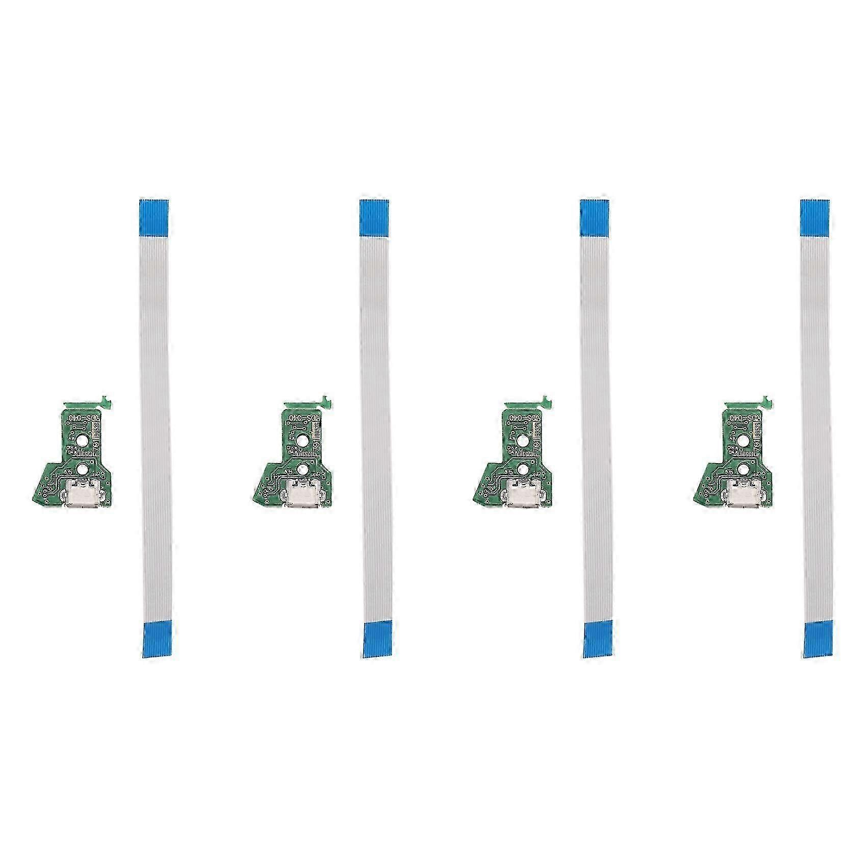 4X for PS4 Controller -USB Charging Socket Circuit Board -040 12-Pin Cable Port