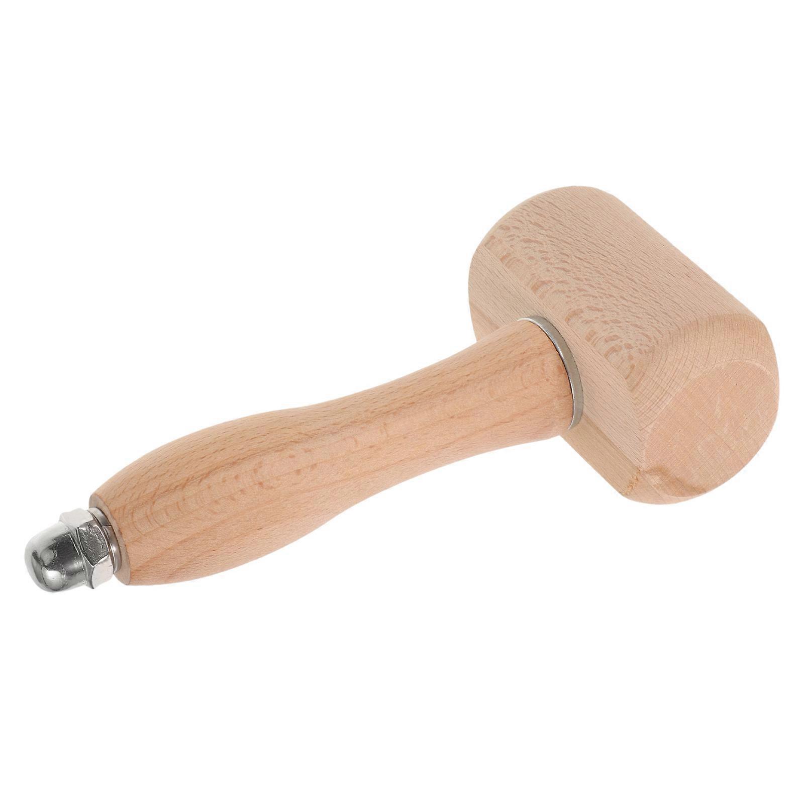 Handmade Wooden Mallet Durable Rawhide Hammer for Crafting DIY Projects Ergonomic Non Slip Handle Shock Resistant Tool for Intricate Designs