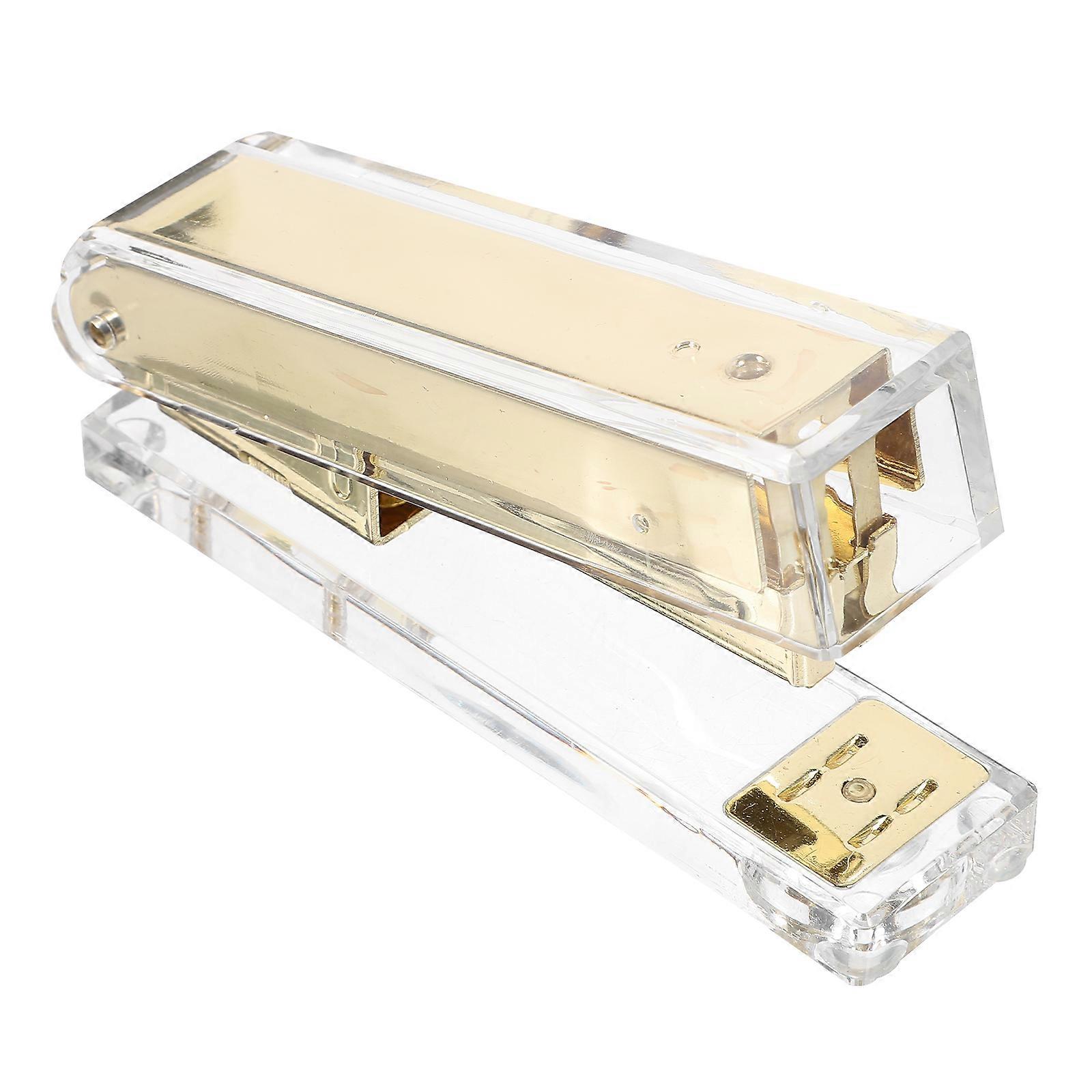 Golden Acrylic Office Stapler and Portable for Daily Use Ideal for Home School and Office