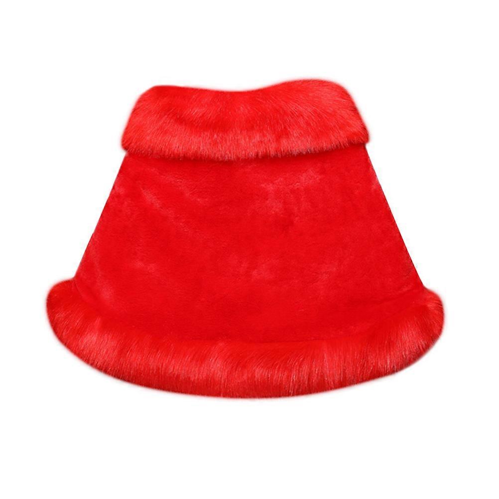 Red Plush Shoulder Cape Wedding Shawl Warm Bridal Tippet Wrap for Winter Parties Elegant Soft Clothing Accessory
