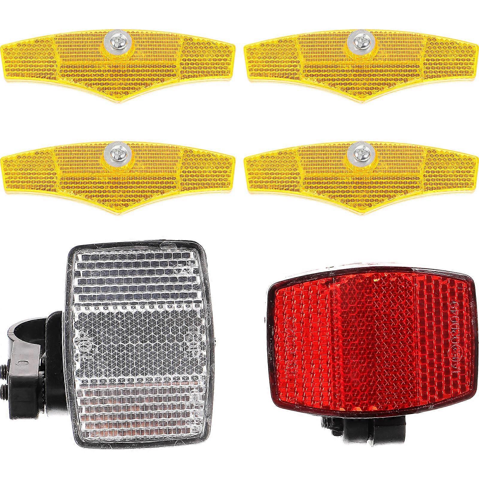 Front White Rear Red Reflective Bike Reflector Kit for Cycling Safety, Durable Replacement Accessory for Night Riding