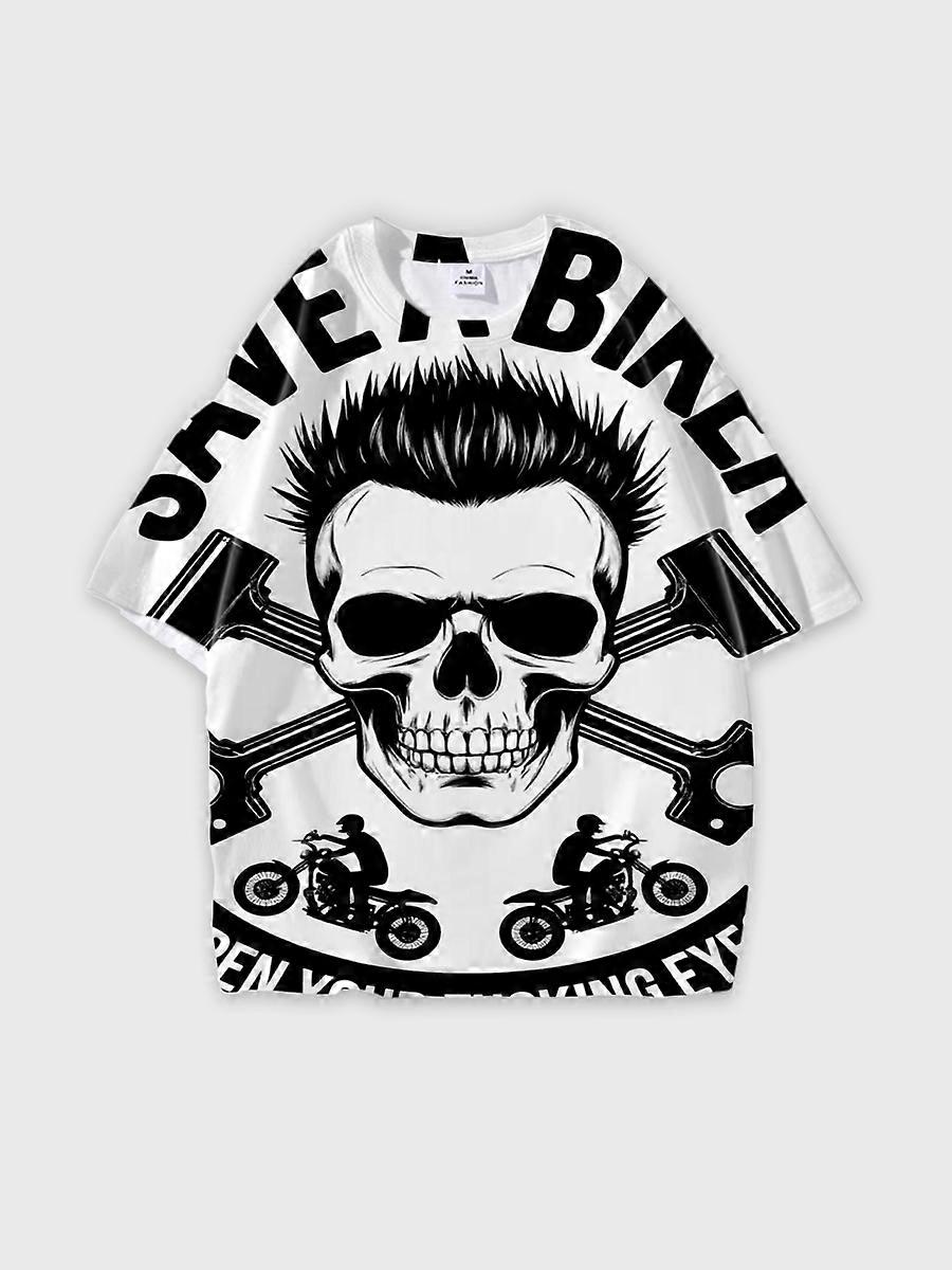 T-shirt round neck Pattern loose short sleeve E345