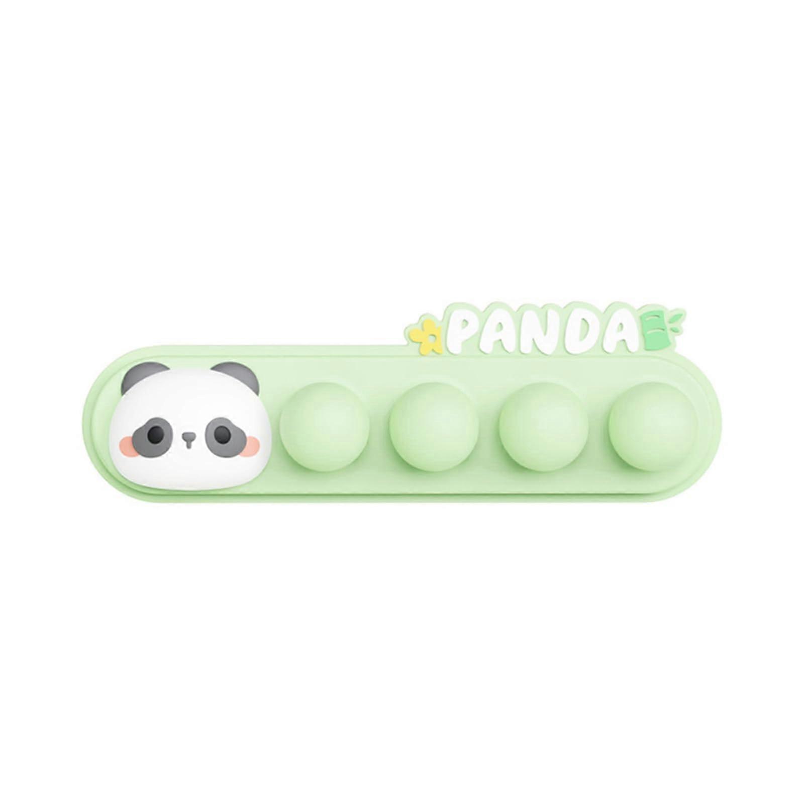 Elegant silicone cable holder with panda pattern, selfadhesive cable clip, keeps the desk neat and organized.