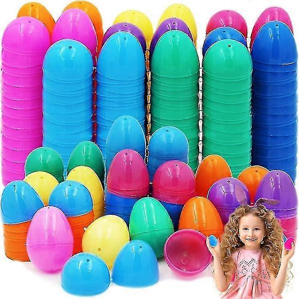 Fillable Hinged Easter Eggs, Bulk Colorful Bright Plastic Easter Eggs, Perfect for Easter Egg 50-Pack