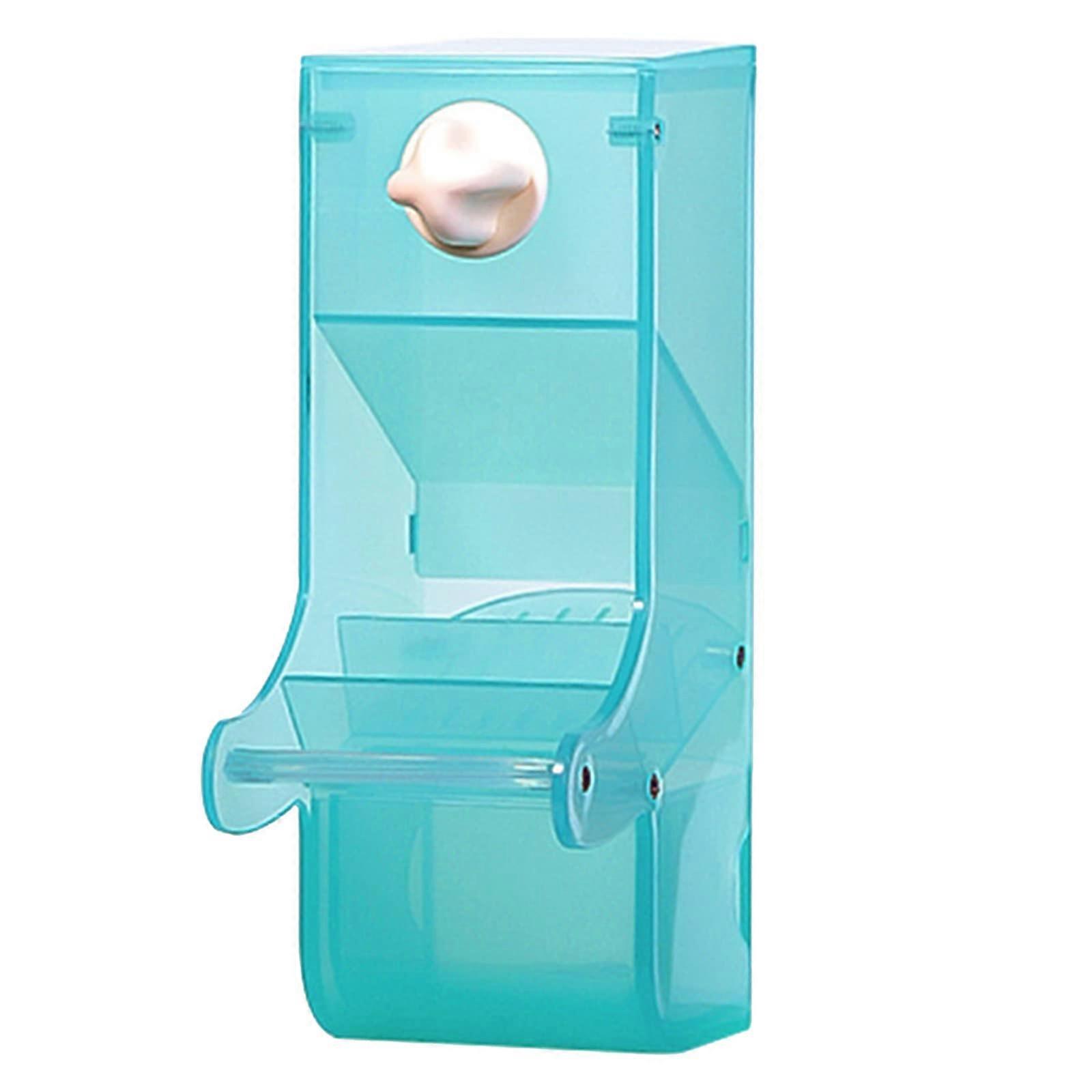 Practical Bird Cage Feeder Automatic Parrot Feeder with Perch Food Container Pet Cage Accessories Green