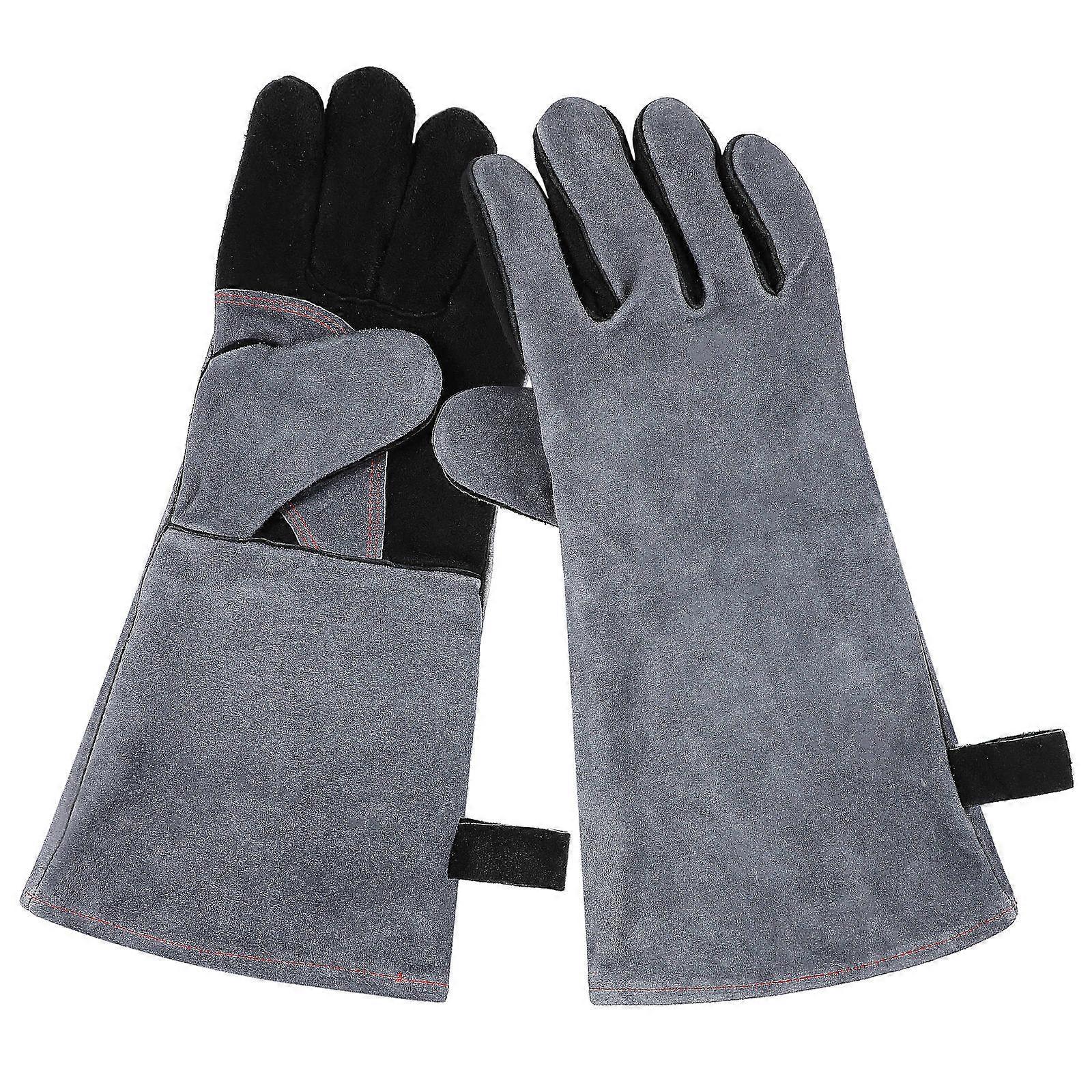 Welding Gloves with Heat Protection and Reinforced Stitching for Men Assorted Color Cowhide 1 Pair