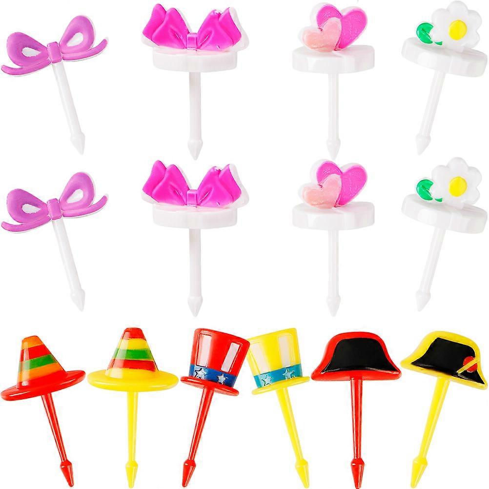 Δημιουργικές επιλογές φρούτων για διακόσμηση Διάφορα έγχρωμα φορητά πιρούνια κοκτέιλ από PP 14 τεμαχίων