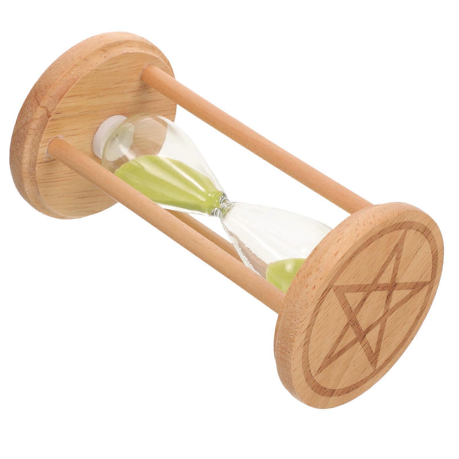 Desktop Hourglass Ornament Wooden Sand Timer Five Minutes Timer Elegant Design Chocolate 1Pack