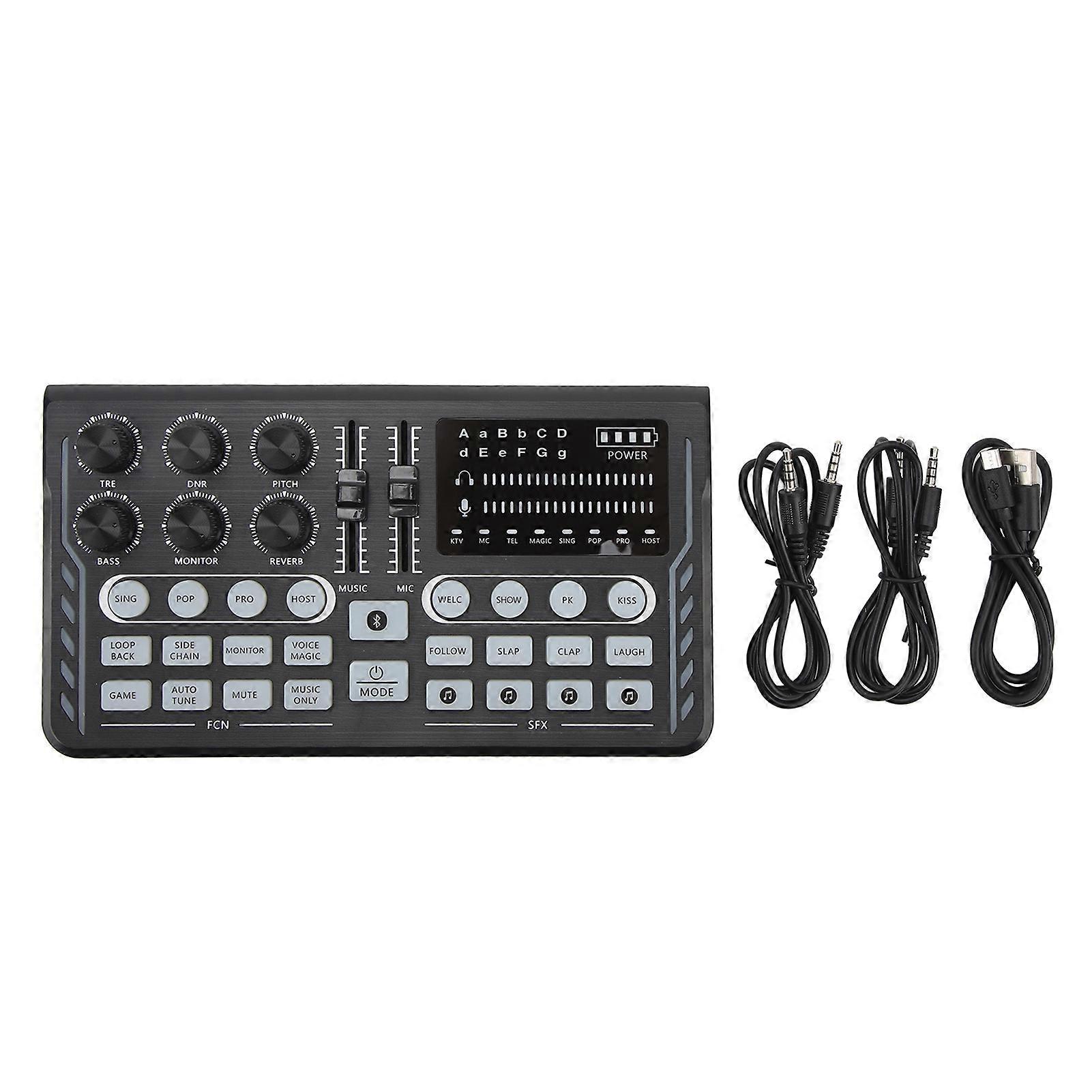 Professional o Mixer Live Sound Card Effects Voice Changer DJ Studio Streaming Podcasting Recording for Phone PC