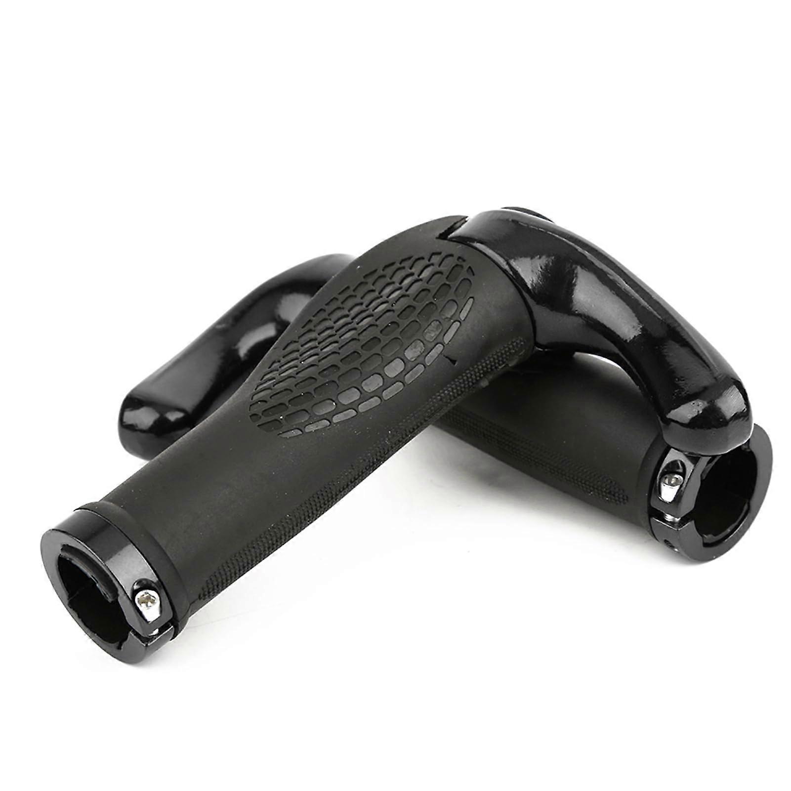 Bicycle Handlebar Grips Shock Absorption Rubber Grips for Mountain and Road Bikes Black Durable Comfortable Design