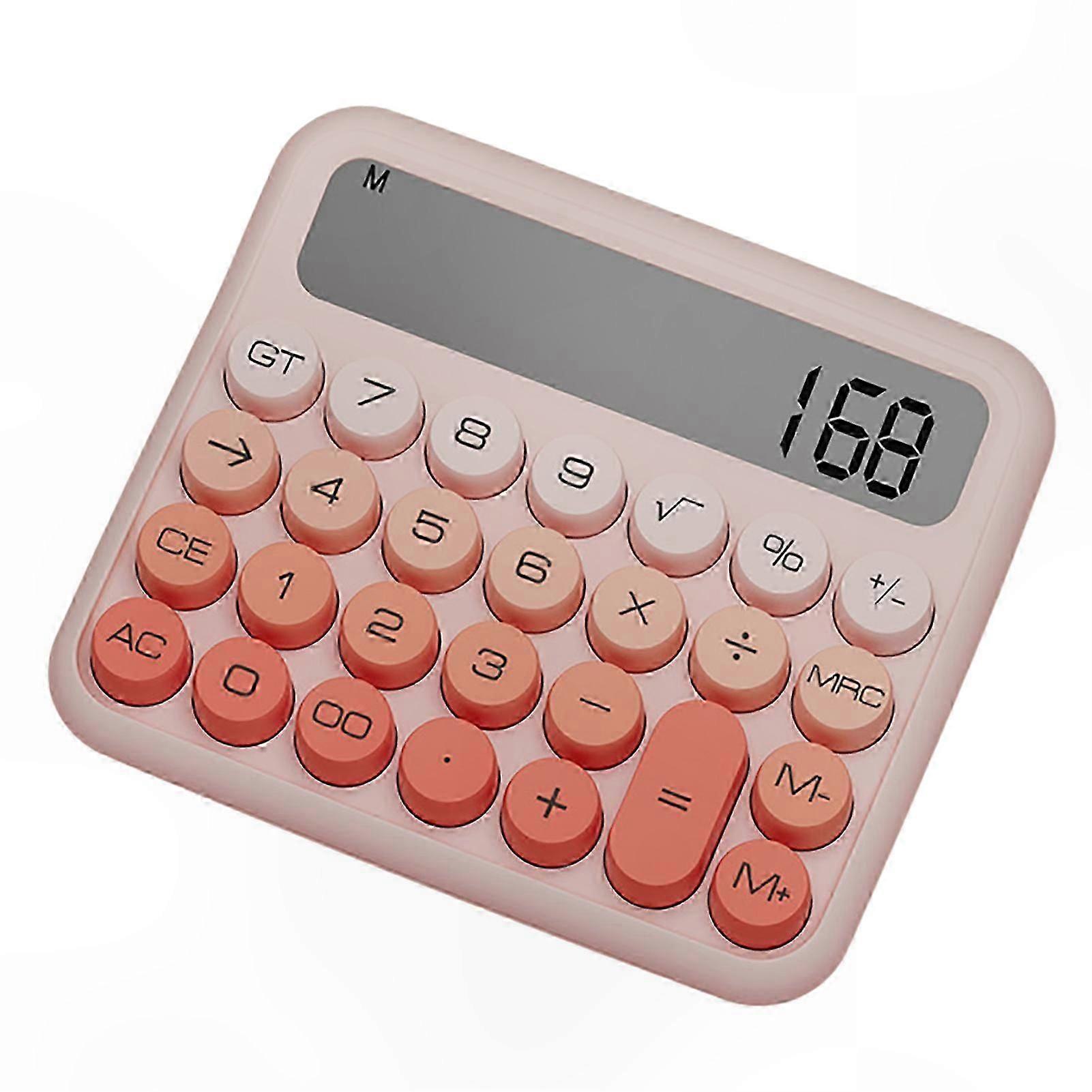 Retro LCD Calculator with Large Buttons for Accurate Typing and Office Use